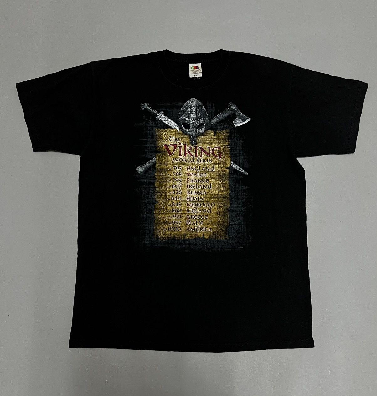 Band Tees × Fruit Of The Loom The Viking World Tour T Shirt Fruit of the Loom Size US L / EU 52-54 / 3 - 1 Thumbnail