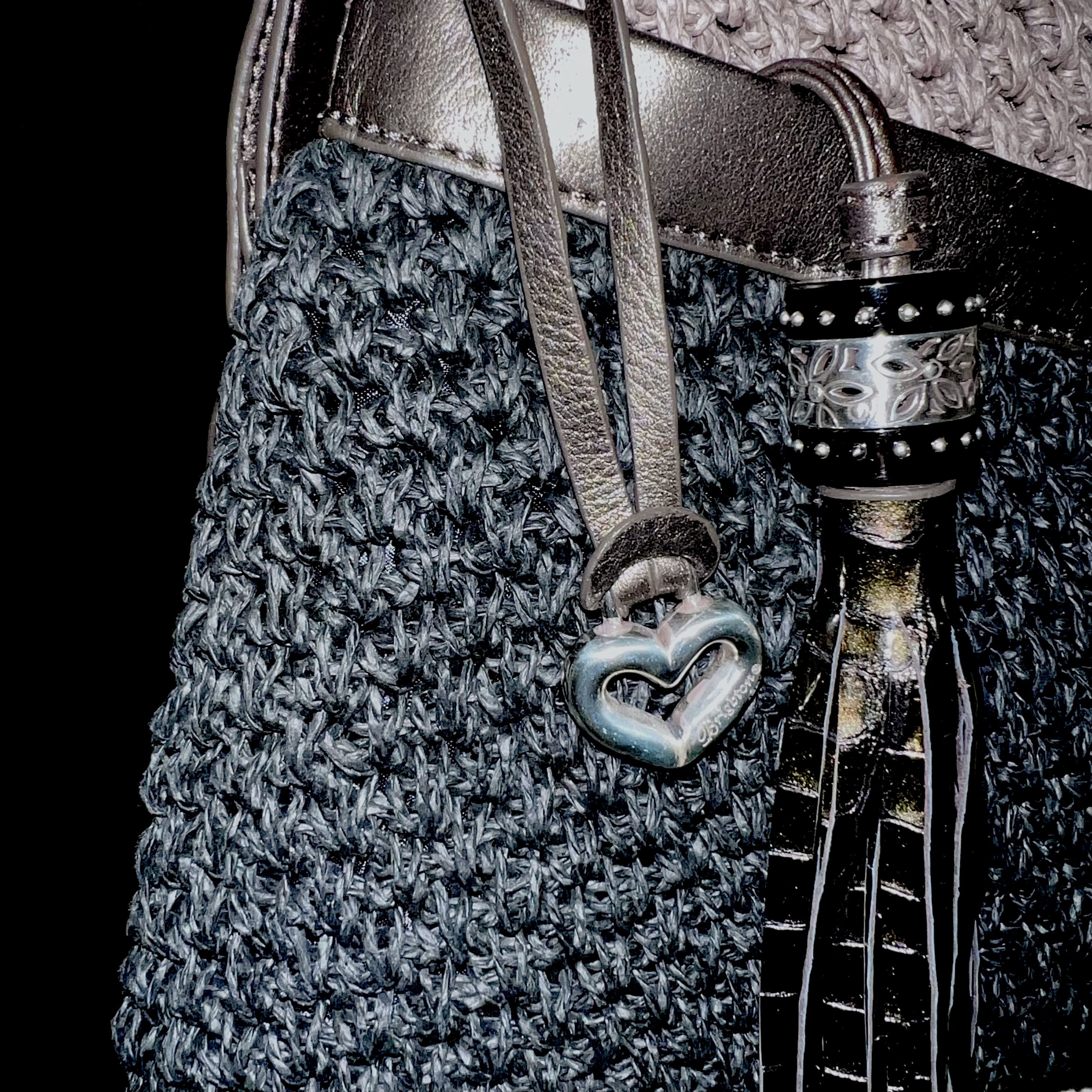 Brighton NWOT Brighton Woven Black and Taupe Woven Crossbody Hobo Bag Size ONE SIZE - 3 Thumbnail