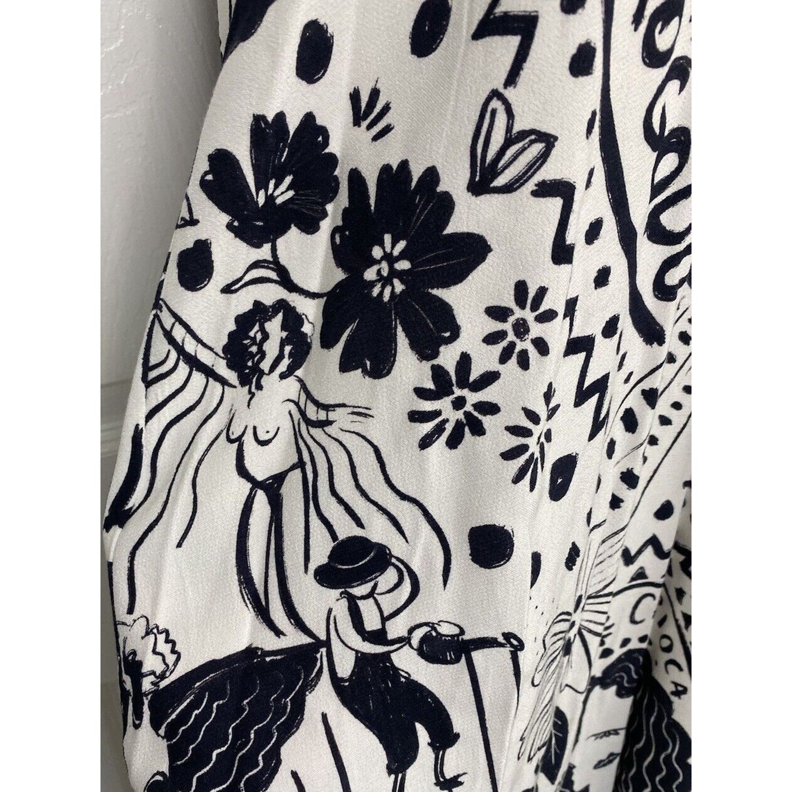 Farm Rio Farm Rio Maxi Dress V-Neck Black White Alien UFO Tropical Size S / US 4 / IT 40 - 4 Thumbnail