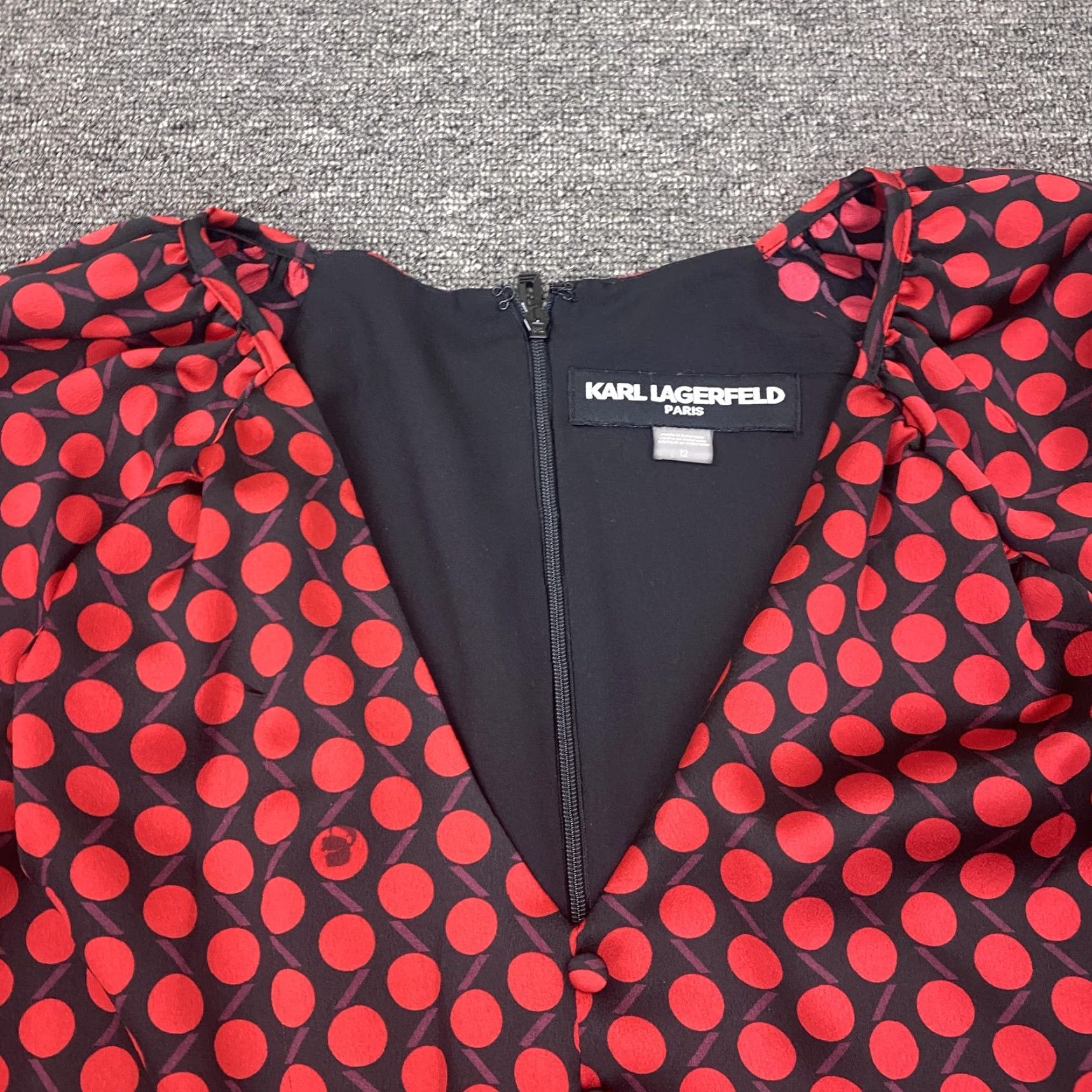 Karl Lagerfeld Karl Lagerfeld Paris Dress Womens 12 Red Polka Dot Belted Ruffle Midi Fit Flare Dress Size XL / US 12-14 / IT 48-50 - 3 Thumbnail