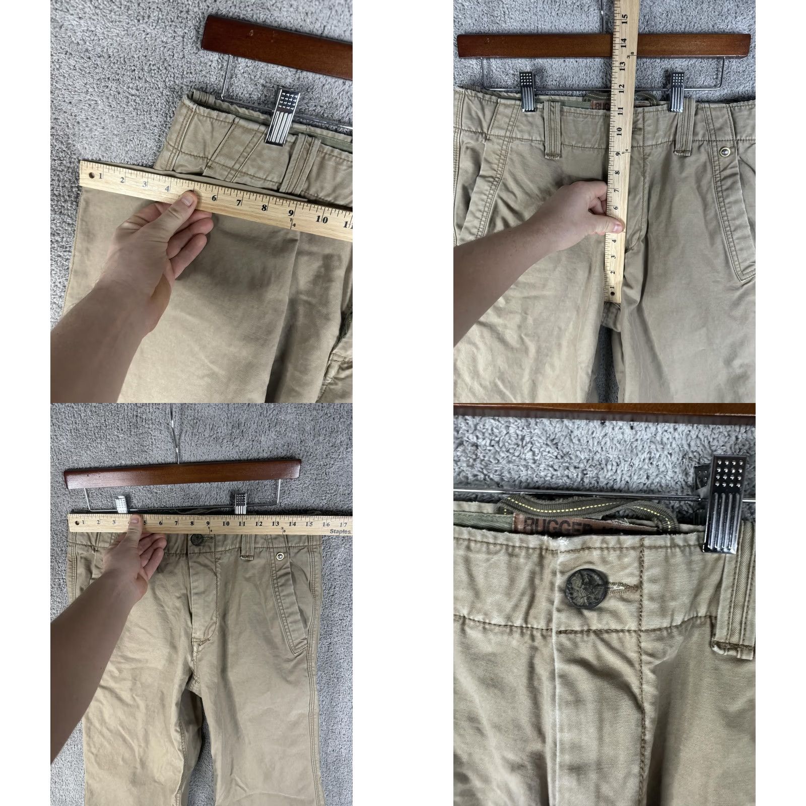 Gap VINTAGE Gap 1969 Pocket Khaki Chino Pants Mens 31x30 Straight Front Cotton Beige 1969 Utility Workwear Size US 31 - 8 Thumbnail