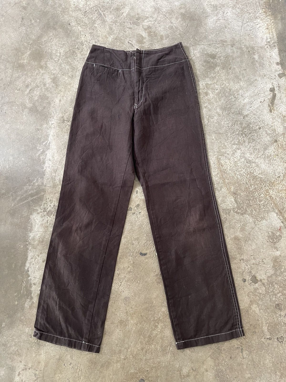Yohji Yamamoto Y’s Yohji Yamamoto Brown Cotton Pants Size US 26 / EU 42 - 1 Thumbnail