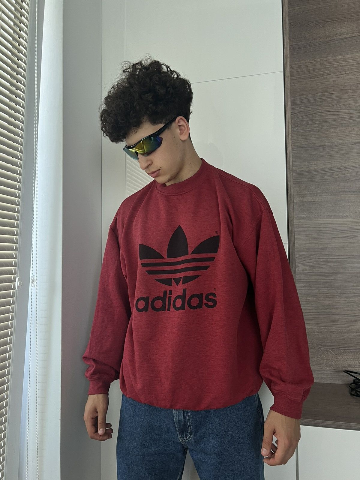 Adidas ‼️Vintage Rare Adidas Oversize Big Logo Crewneck Sweatshirt‼️ Size US L / EU 52-54 / 3 - 3 Thumbnail