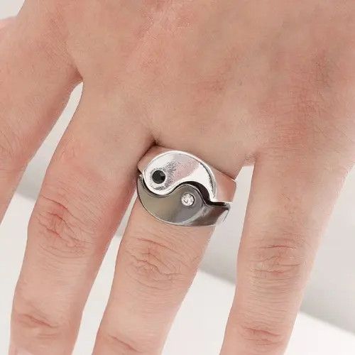 Jewelry Yin Yang Ring ( size 17.5 mm diameter ) Size ONE SIZE - 4 Thumbnail