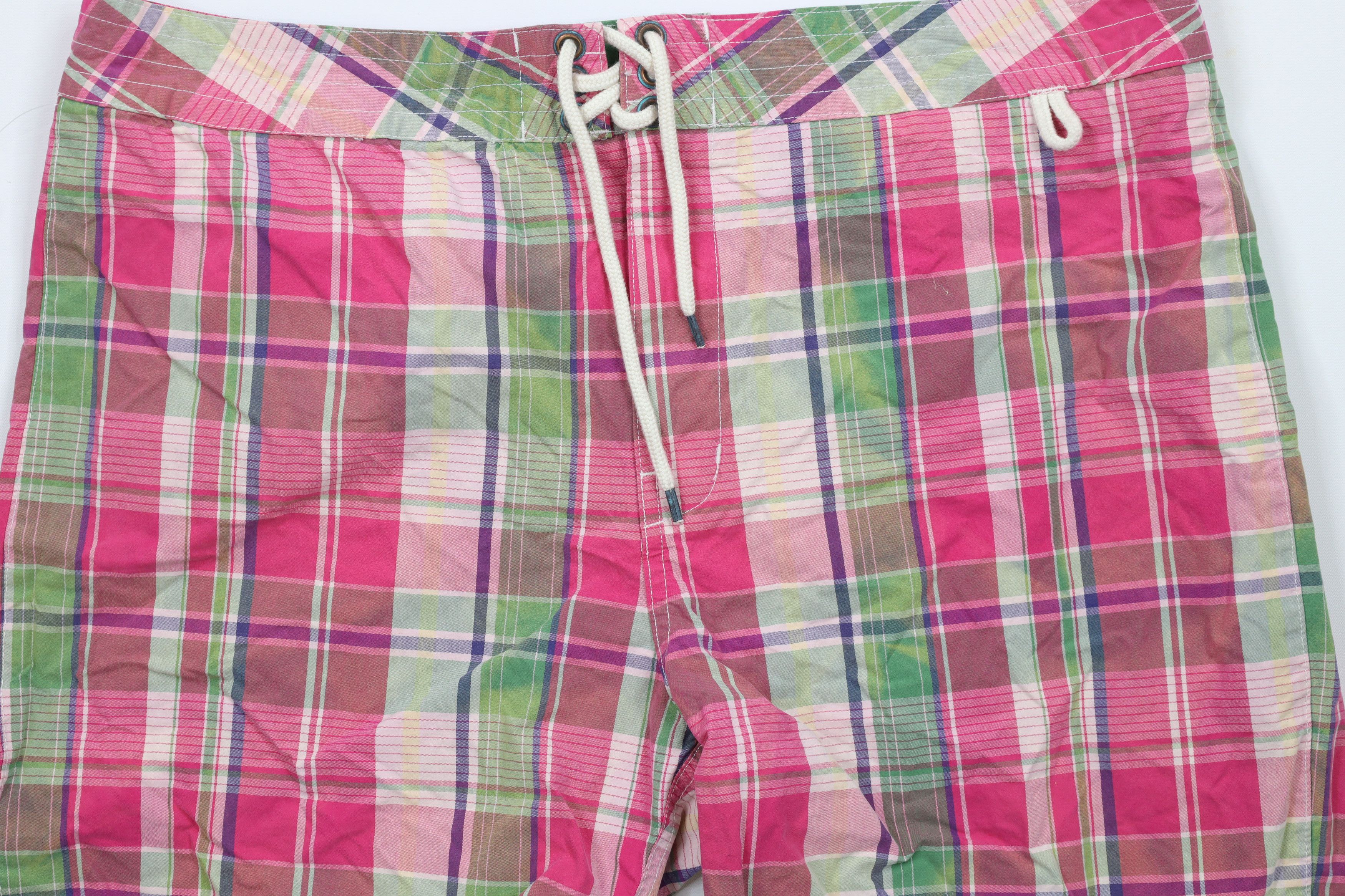 Ralph Lauren × Vintage Deadstock Vintage 90s Ralph Lauren Plaid Shorts Swim Trunks Size US 38 / EU 54 - 3 Thumbnail