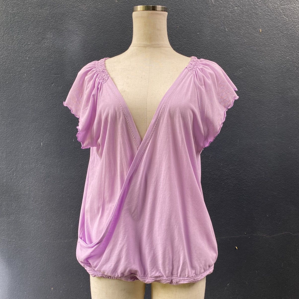 Tsumori Chisato Tsumori Chisato Lilac Draped V-Neck Top Size XS / US 0-2 / IT 36-38 - 16 Thumbnail