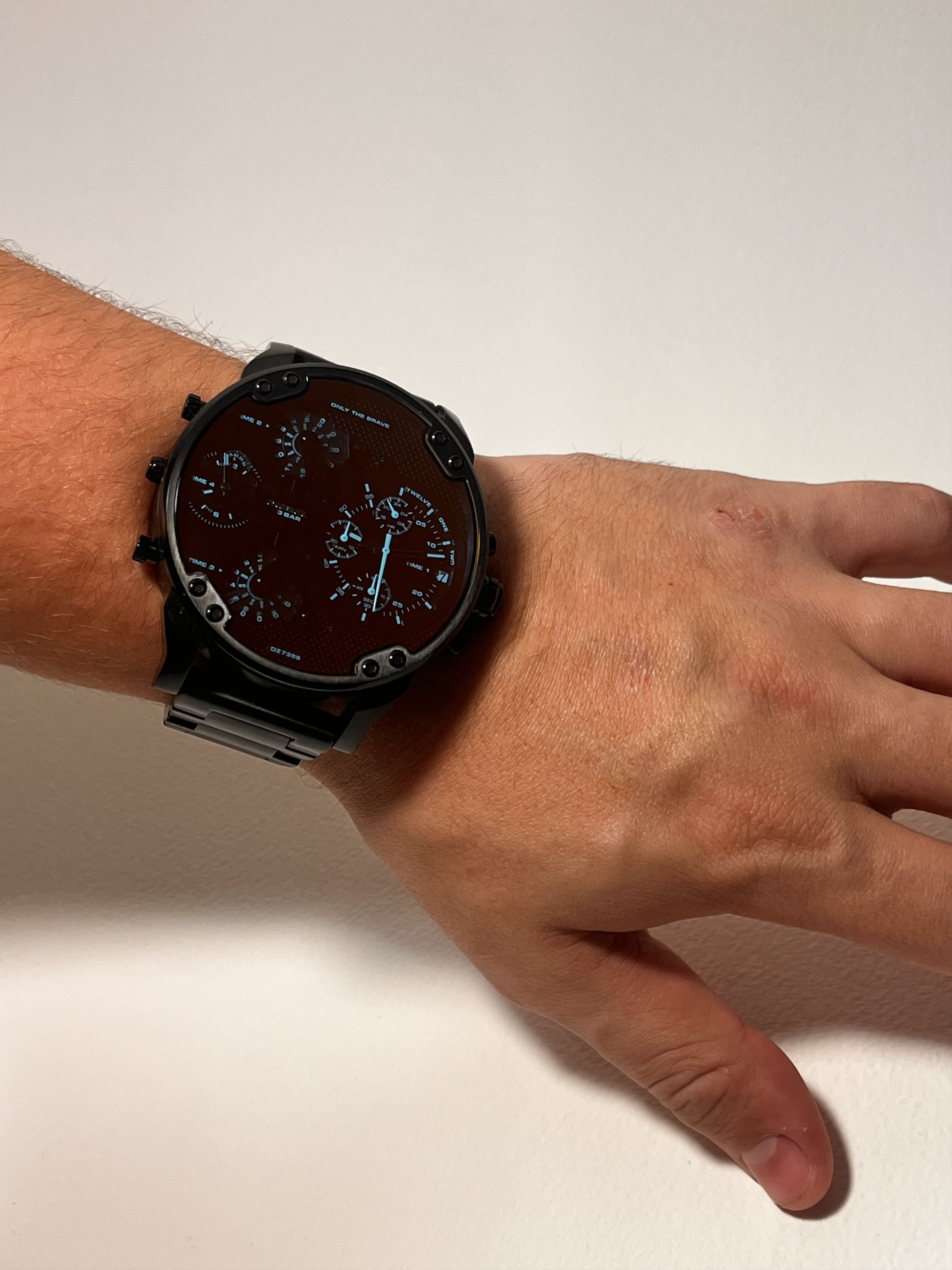 Diesel black orange metallic tint watch Size ONE SIZE - 2 Thumbnail