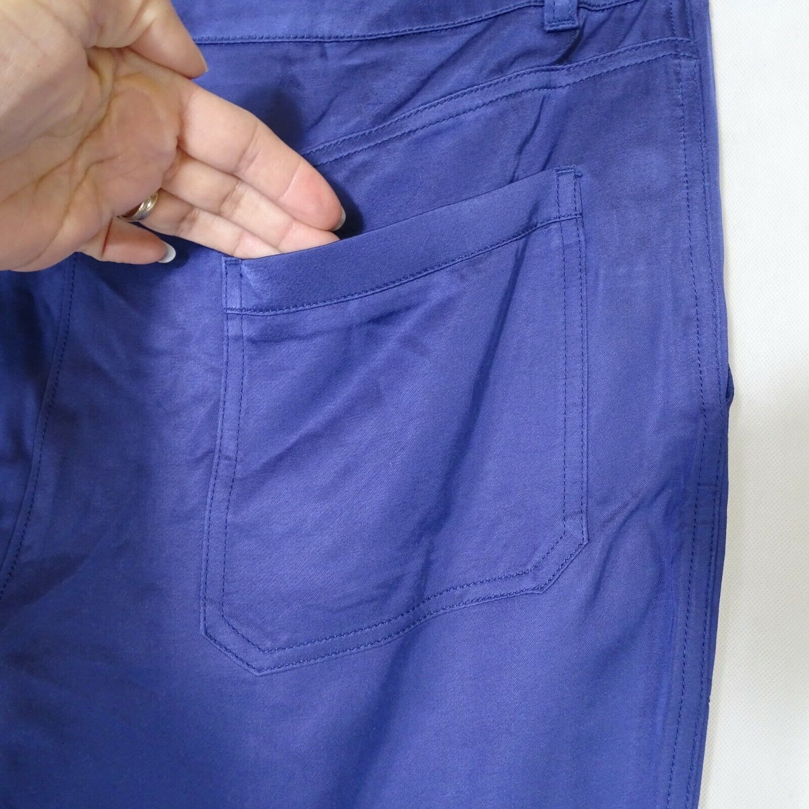 Loft Ann Taylor Loft Jogger Pants Women Size 12 Purple Shiny Size 34" / US 12 / IT 48 - 6 Thumbnail