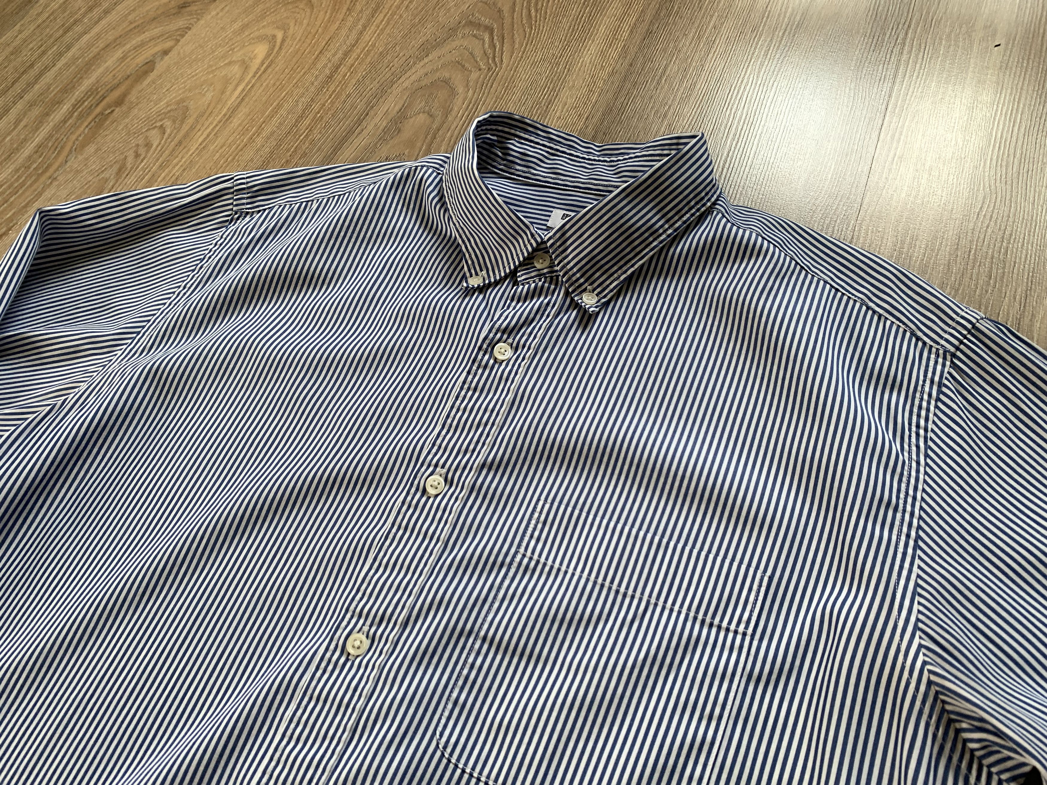 Uniqlo × Vintage Uniqlo Cotton Long Sleeve Stripe Button Down Shirt Size US L / EU 52-54 / 3 - 4 Thumbnail