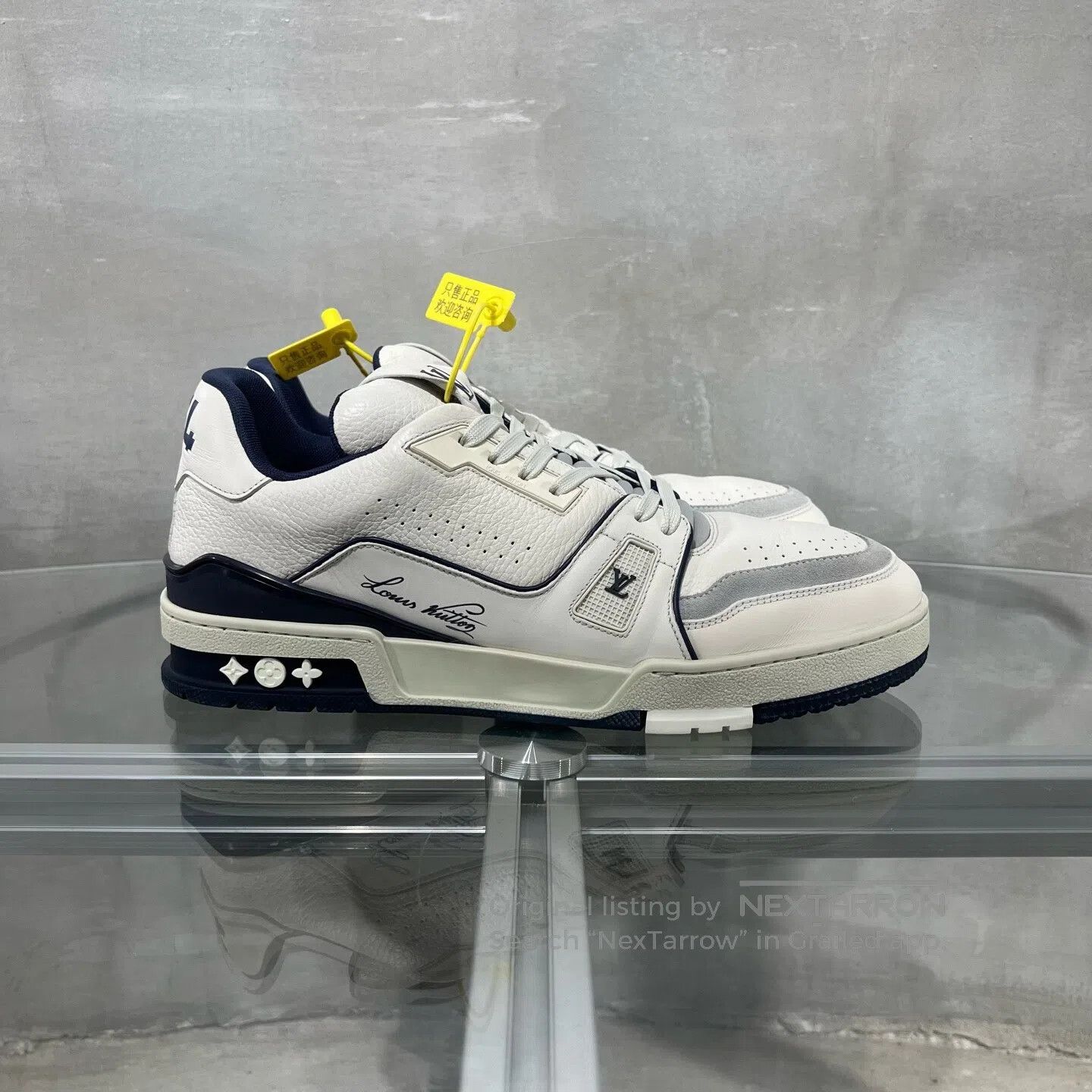 Louis Vuitton Louis Vuitton Trainer White Blue Cement board shoes Size US 9 / EU 42 - 4 Thumbnail