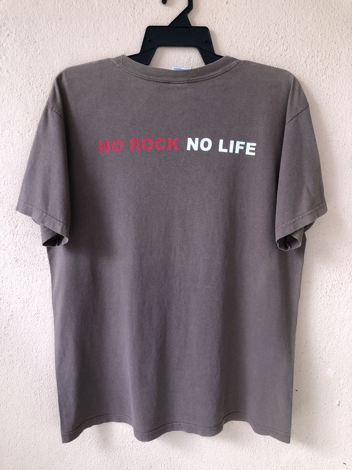 Vintage Vintage GANGSTER No Rock No Life Brown Tee Size US L / EU 52-54 / 3 - 4 Thumbnail
