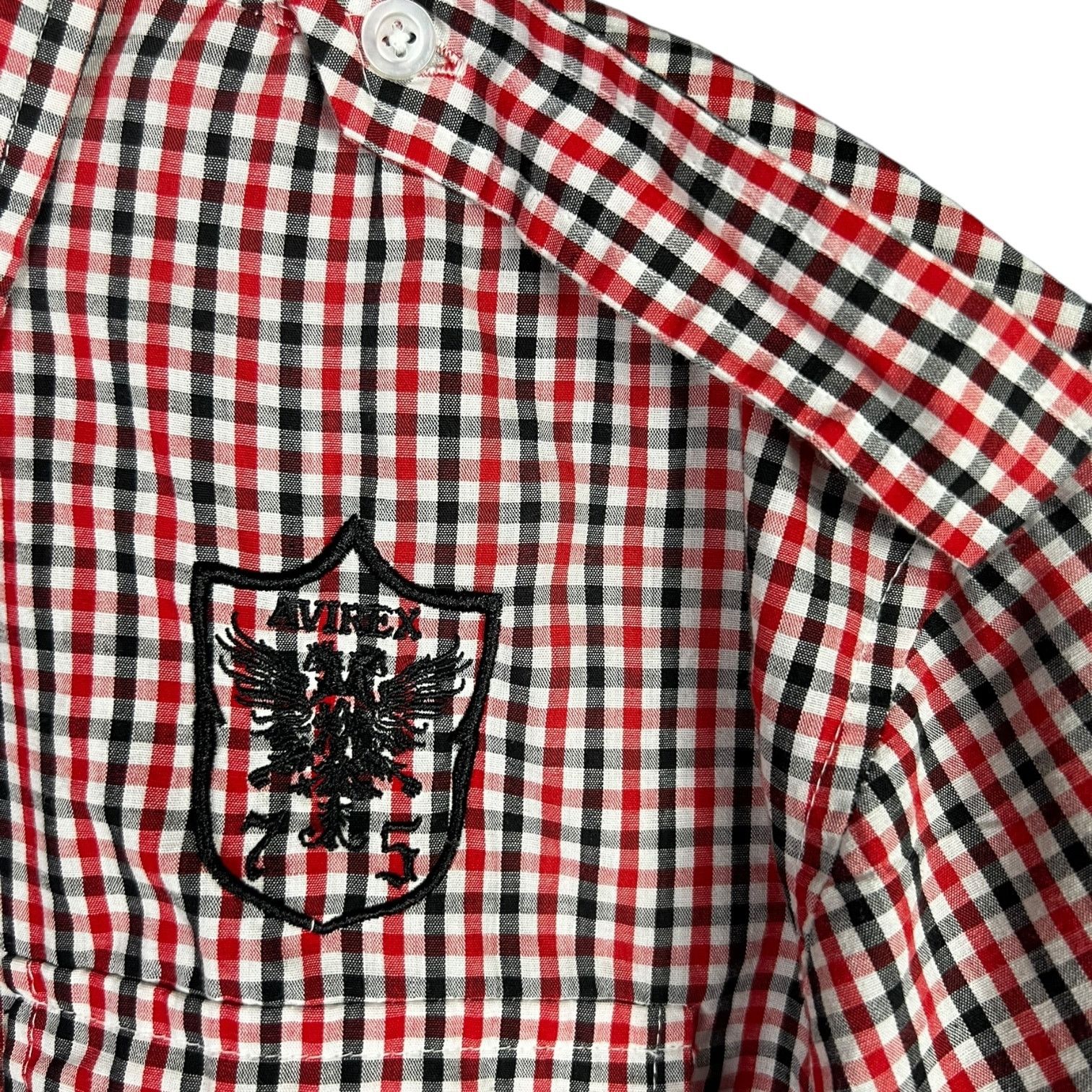 Avirex Men's Vintage Avirex Red/Black Check S/S Button Up Shirt XL Size US XL / EU 56 / 4 - 4 Thumbnail