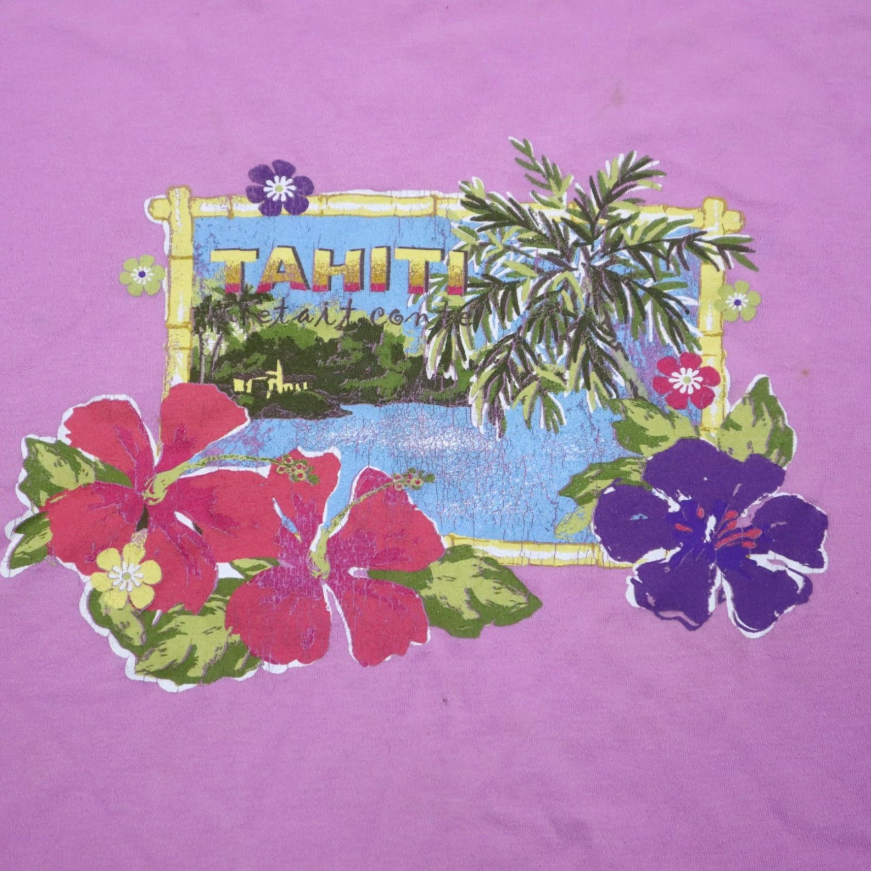 Pinko CJ Banks Shirt Adults 1X Pink Floral Tahiti T Shirt Ocean Pink Tee T-Shirt Womens Plus Size 1X Size XL / US 12-14 / IT 48-50 - 2 Thumbnail