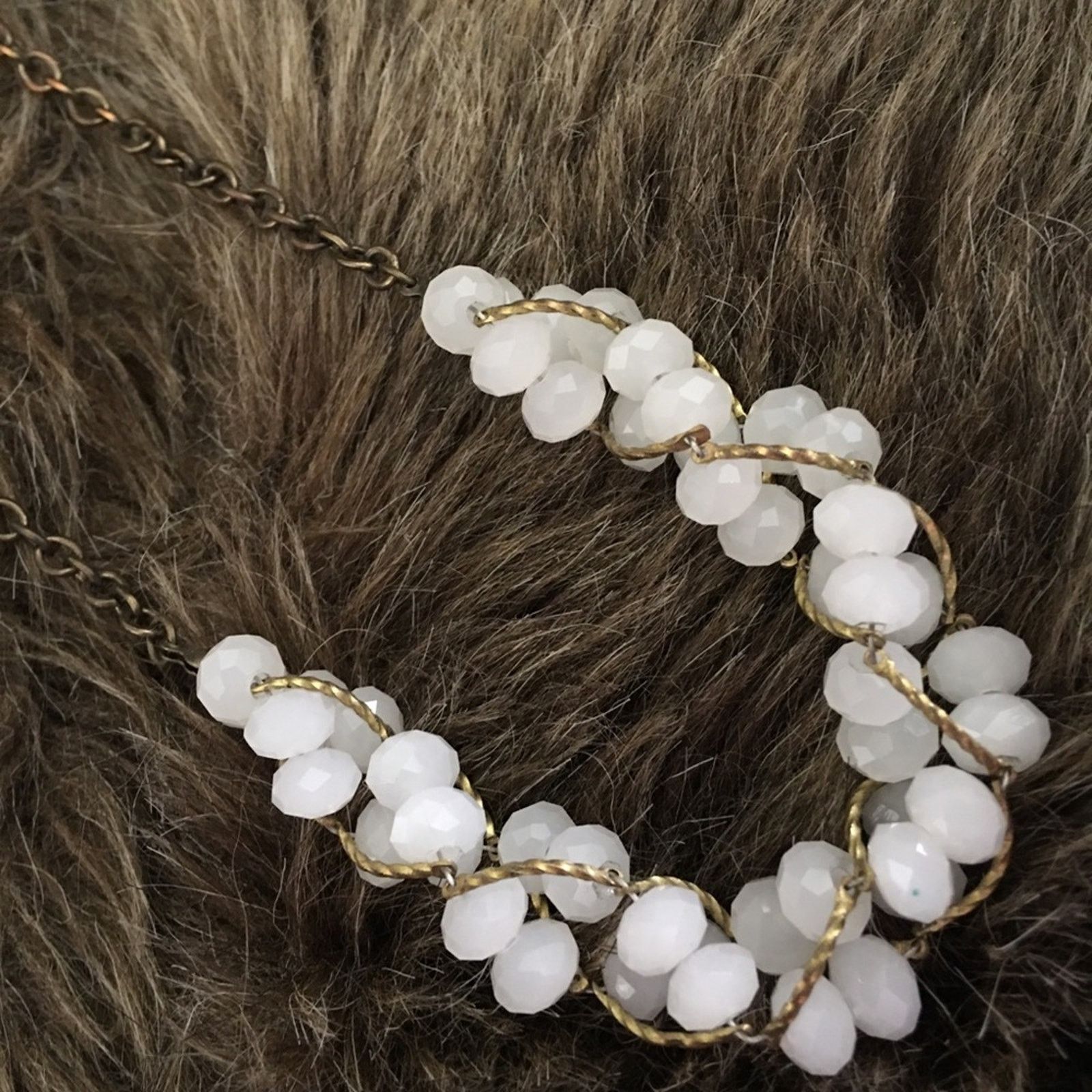 Vintage Vintage twisted chain & faceted glass necklace Size ONE SIZE - 6 Thumbnail