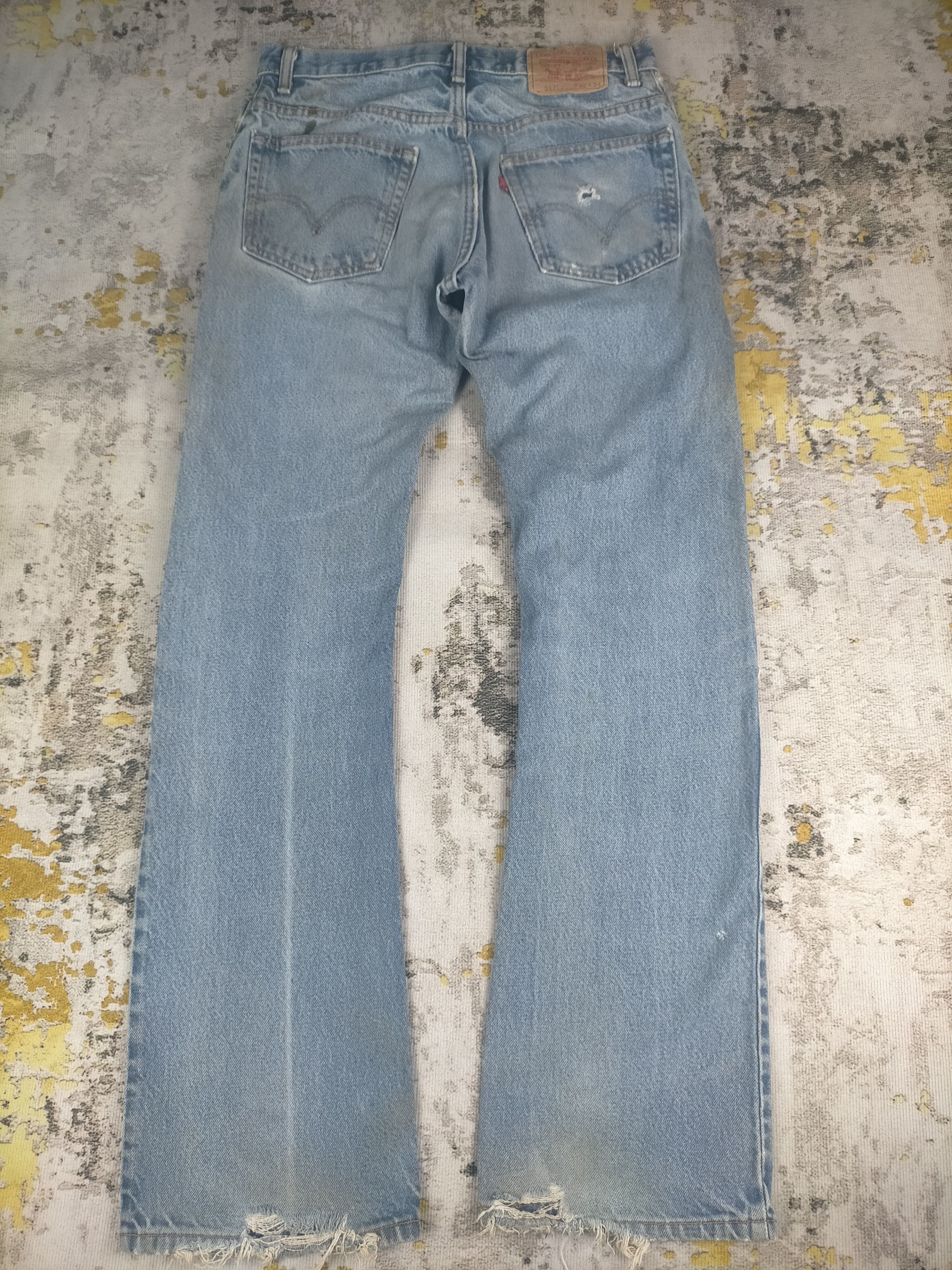 Levi's 🔥 Vintage Levis 517 Flared Ripped Dirty Distressed Jeans Size US 32 / EU 48 - 3 Thumbnail