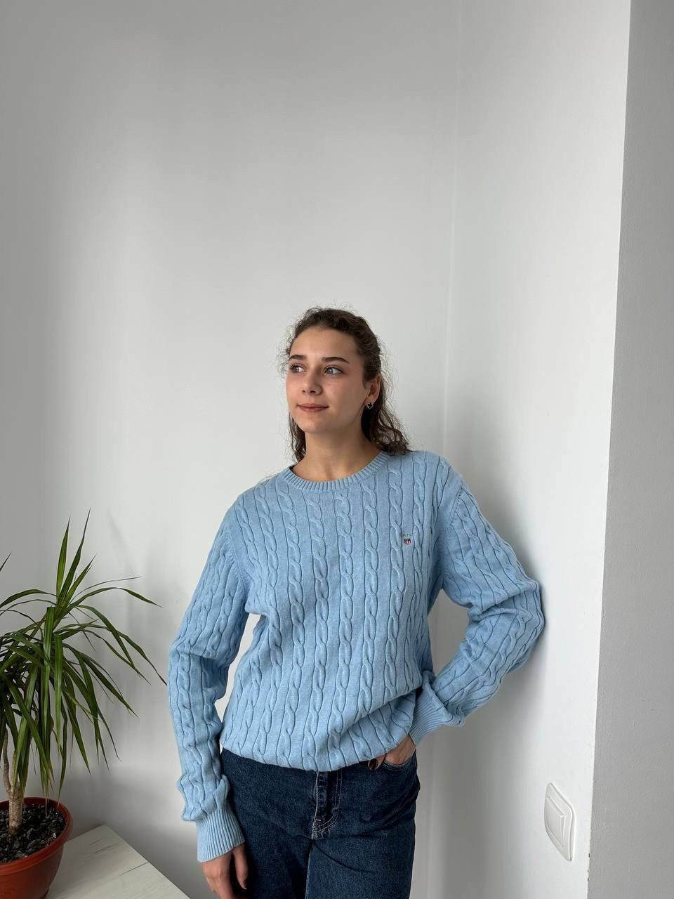 Gant × Vintage Vintage Gant Blue Knit Jumper Womens Cotton Sweater Size XL / US 12-14 / IT 48-50 - 8 Thumbnail