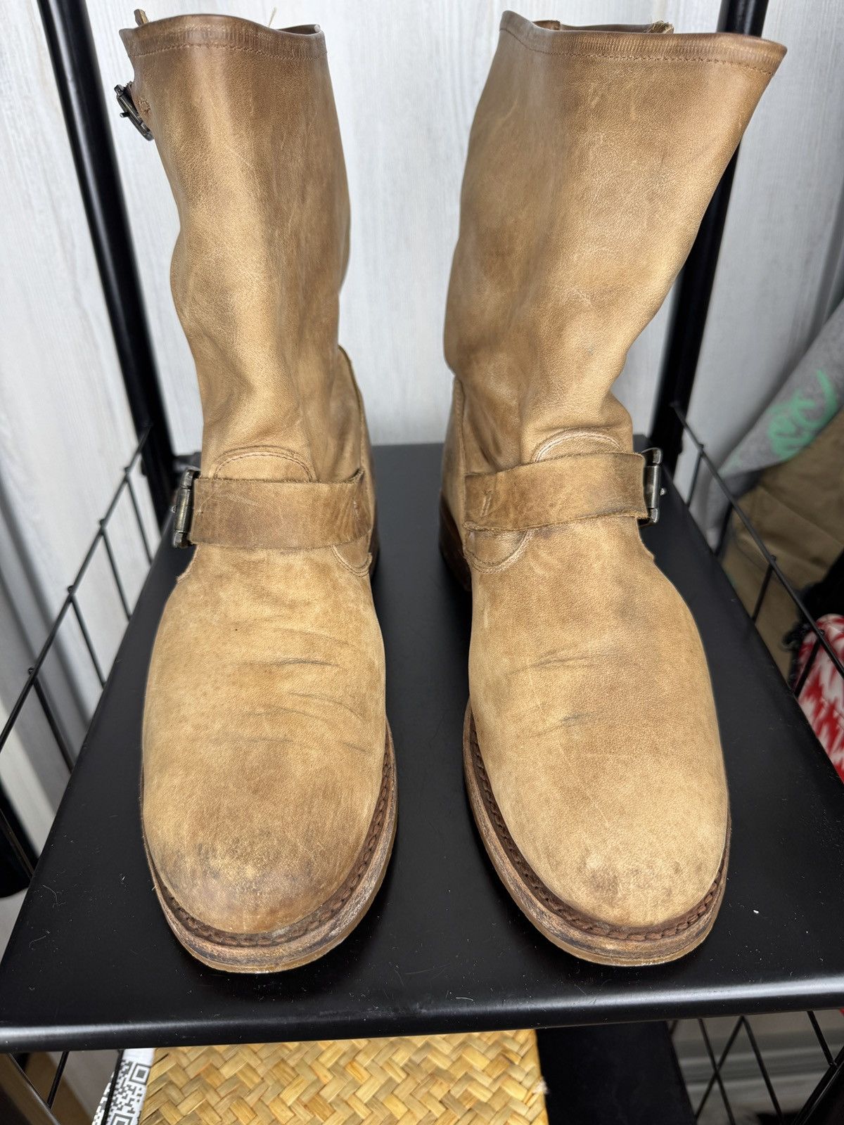 Frye Frye Leather buckled brown beige faded boots size 8.5 Size US 8.5 / IT 38.5 - 9 Thumbnail