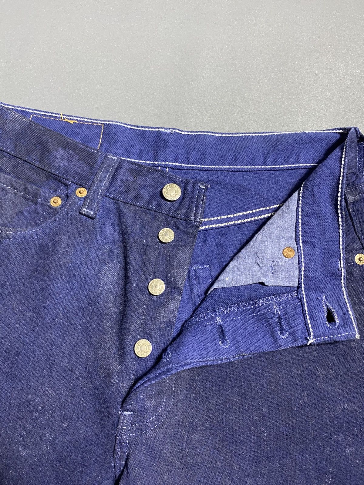 Levi's Levi's 501 Wax Coated Blue Waxed Jeans Size US 29 - 4 Thumbnail