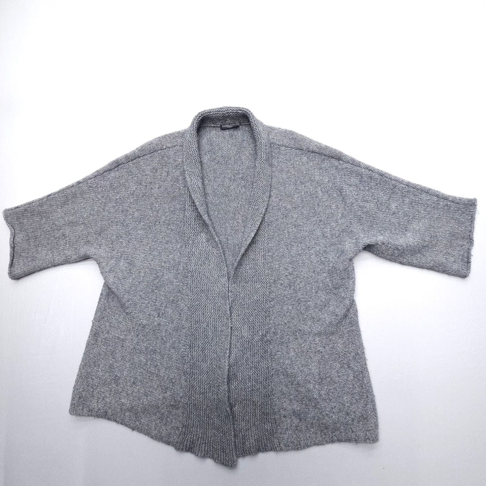 Eileen Fisher Eileen Fisher Cardigan Womens L Alpaca Wool Blend Open Shawl Chunky Knit Casual Sleeve 3/4 Fashion Fastenerless Open Pockets NecklaceNotIncluded Size L / US 10 / IT 46 - 3 Thumbnail