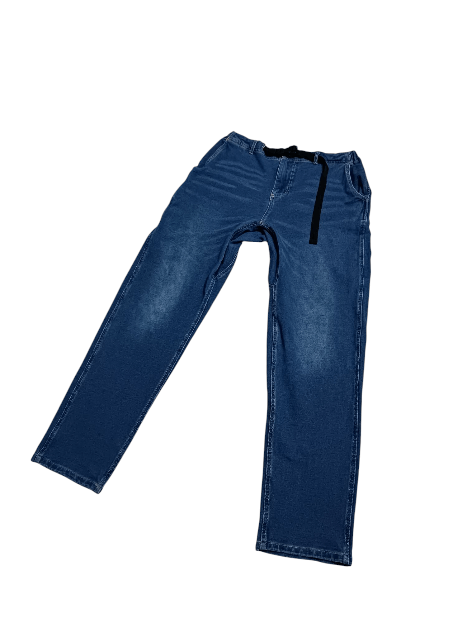 Japanese Brand Slim Indigo Blue Stretch Denim Moving Pants Size US 31 - 2 Thumbnail