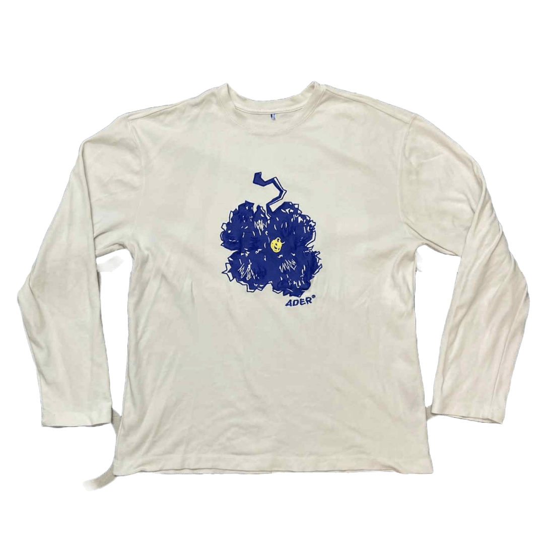 image of Ader Error Fall Winter 2020 Flower Tee in White, Men's (Size Medium)