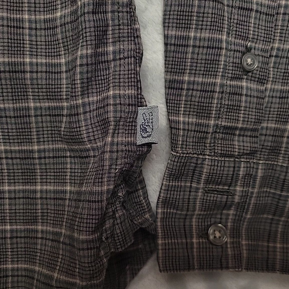 John Varvatos VINTAGE John Varvatos Shirt Mens L Gray Plaid Woven Button Up Casual Long Sleeve Cotton Size US L / EU 52-54 / 3 - 4 Thumbnail