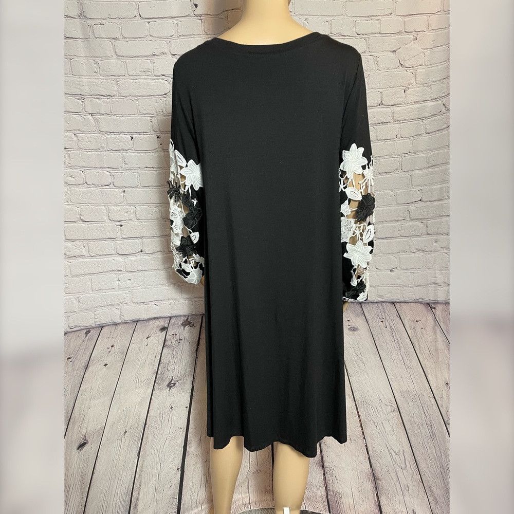 Other Spense Black Crochet Lace Long Sleeve Dress Size L Size L / US 10 / IT 46 - 6 Thumbnail