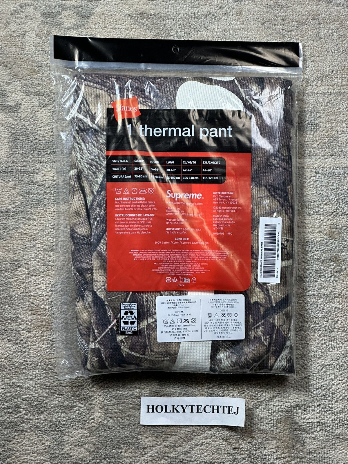 Supreme Supreme Hanes Bones Thermal Pant (1 Pack) - M Size ONE SIZE - 4 Thumbnail
