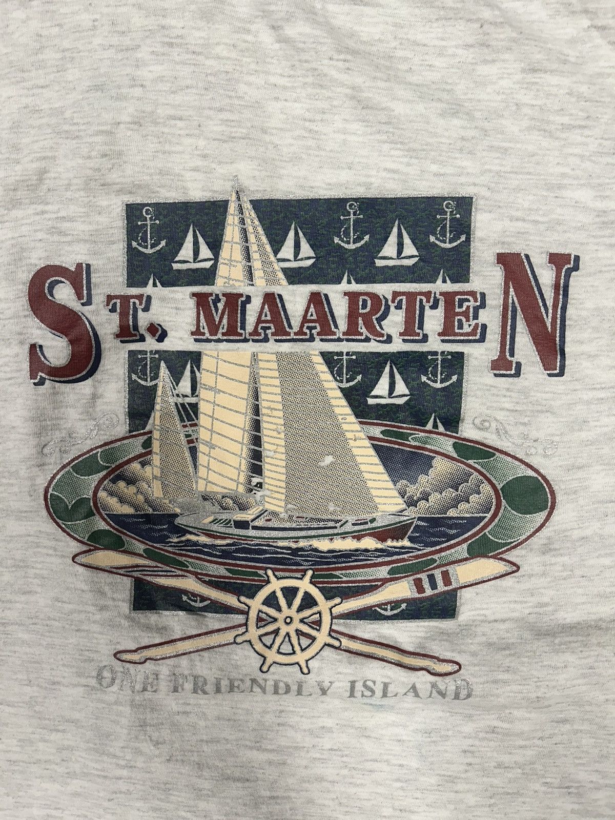 Vintage Crazy Vintage 90s Essential Grey St maarten Graphic T-Shirt Size US XL / EU 56 / 4 - 2 Thumbnail
