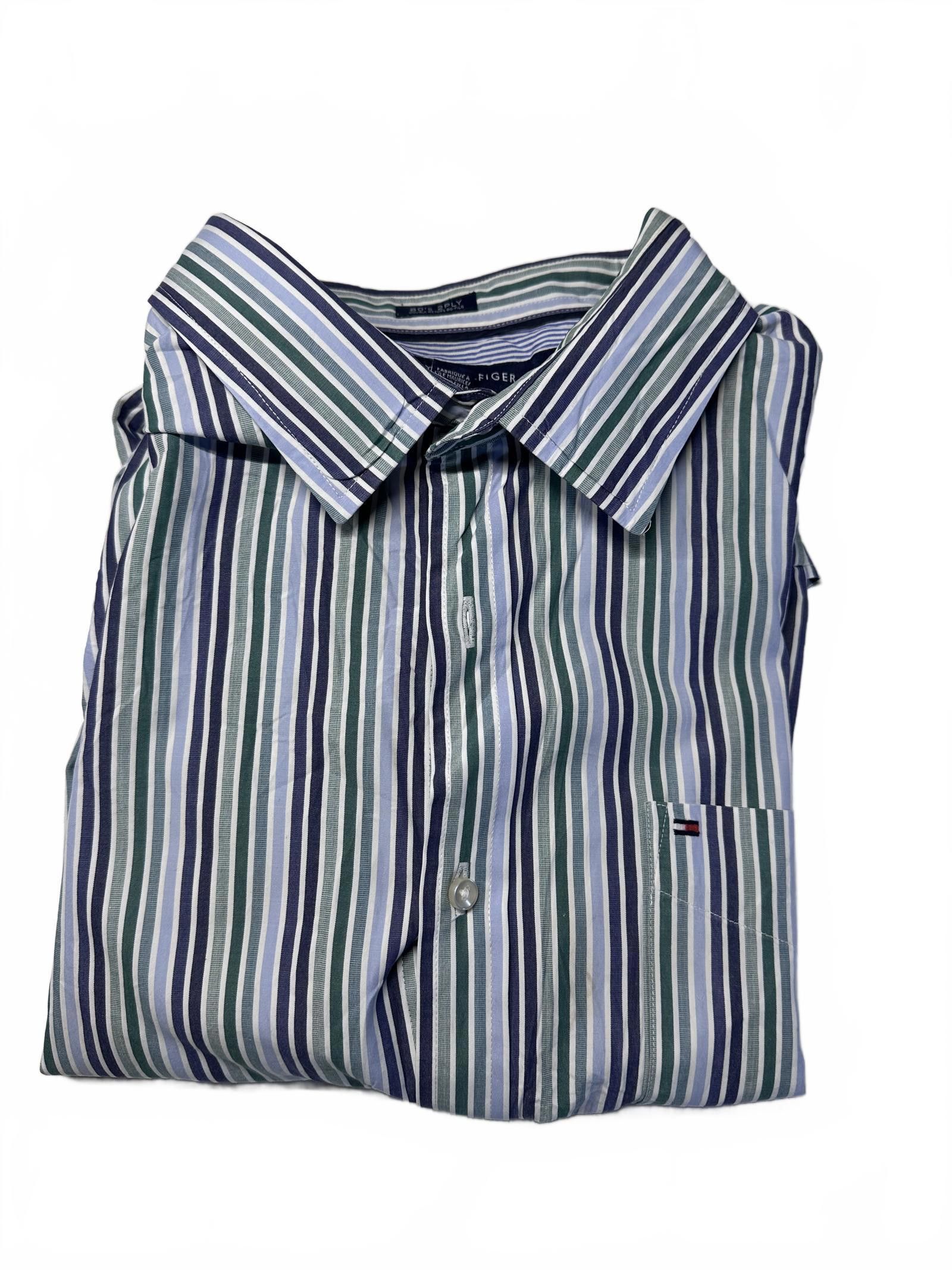 Tommy Hilfiger Tommy Hilfiger Custom Fit Striped Shirt - Stylish Casual Size US XL / EU 56 / 4 - 4 Thumbnail