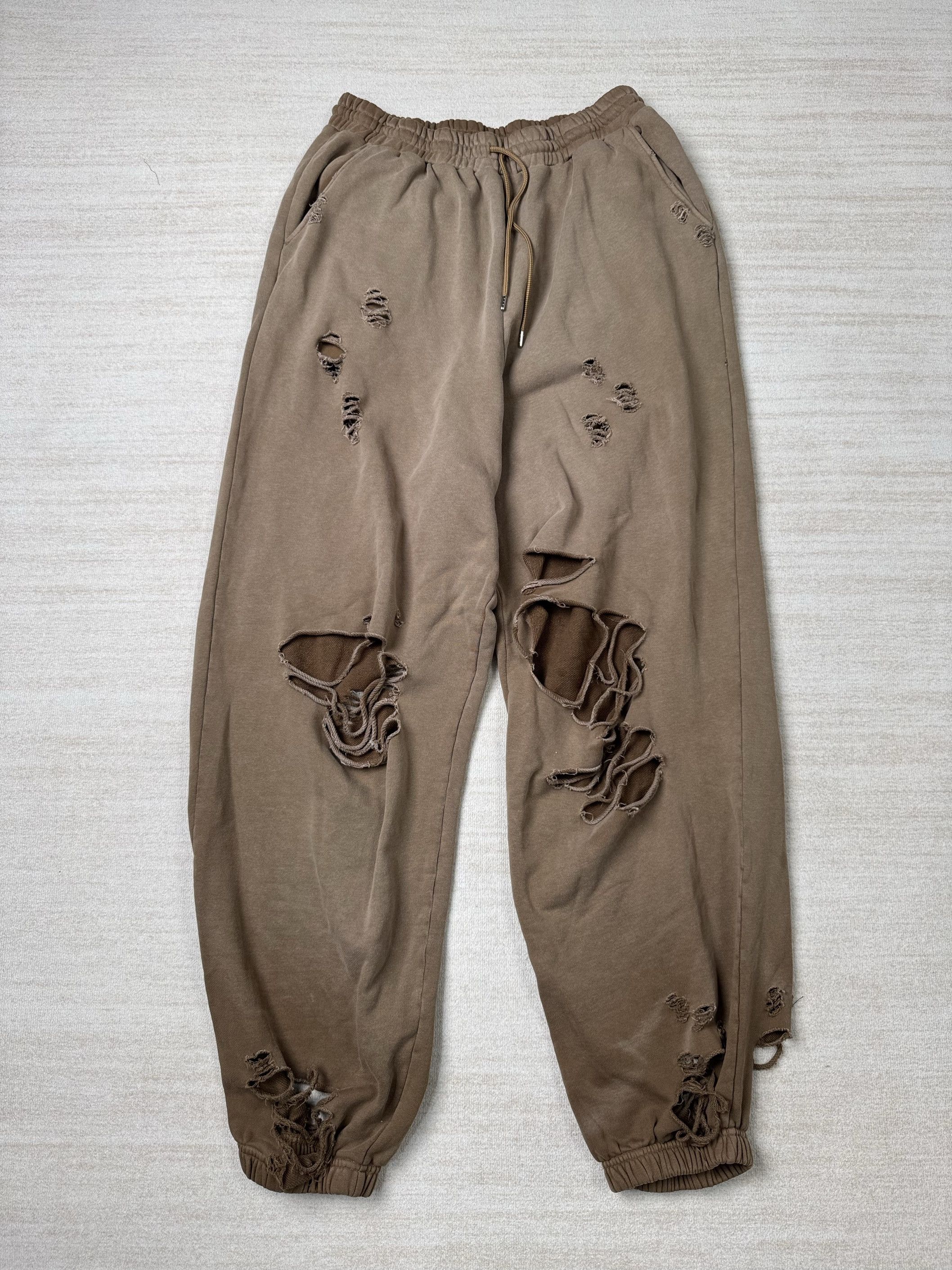 Japanese Brand Heavy Distressed Sun-fade Zip-up Sweatpants Size US 32 / EU 48 - 1 Thumbnail