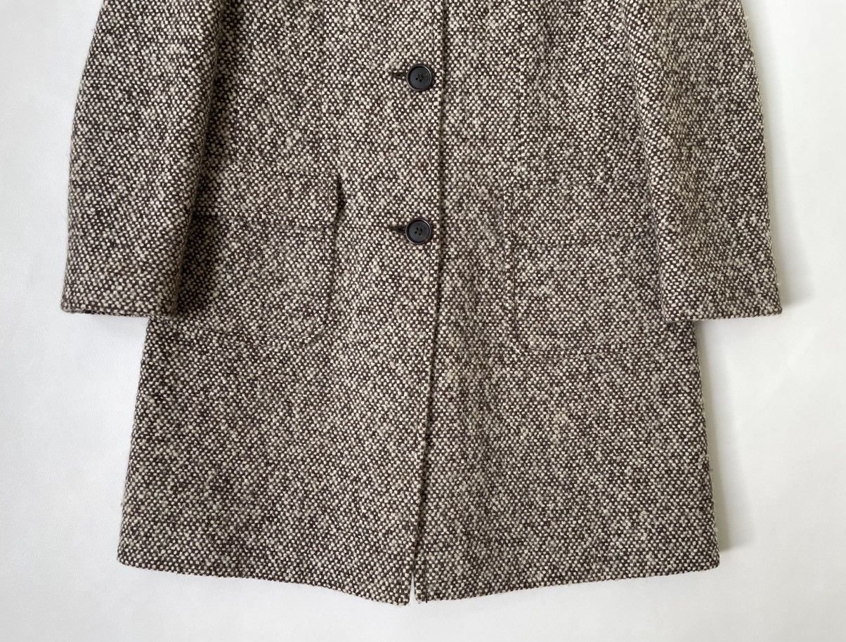 Miu Miu Early 2000s Shearling Collar Boucle Overcoat Size S / US 4 / IT 40 - 10 Thumbnail