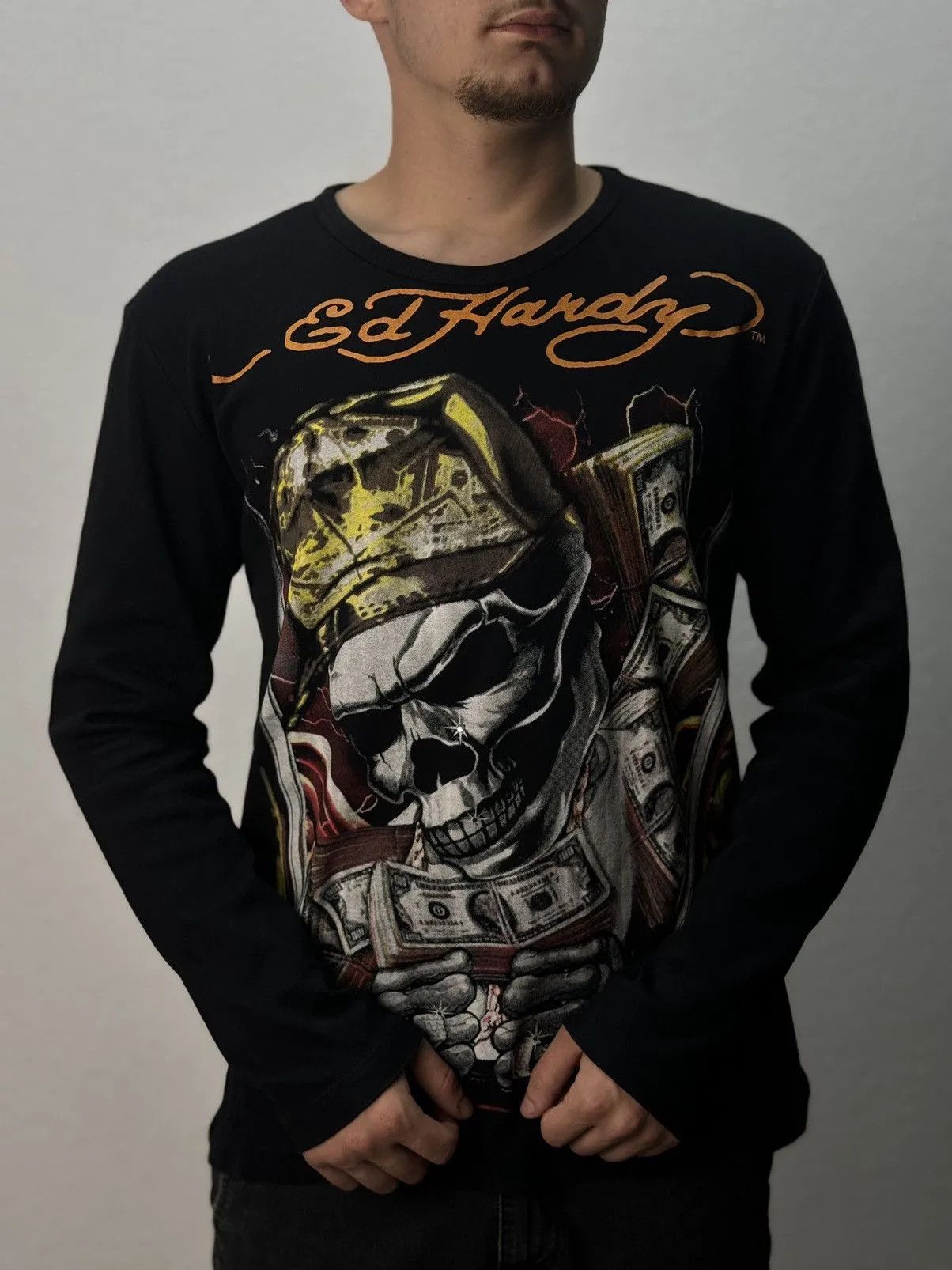 Christian Audigier Ed Hardy Christian Audigier Skull Panthera Black Long Sleeve Size US M / EU 48-50 / 2 - 3 Thumbnail