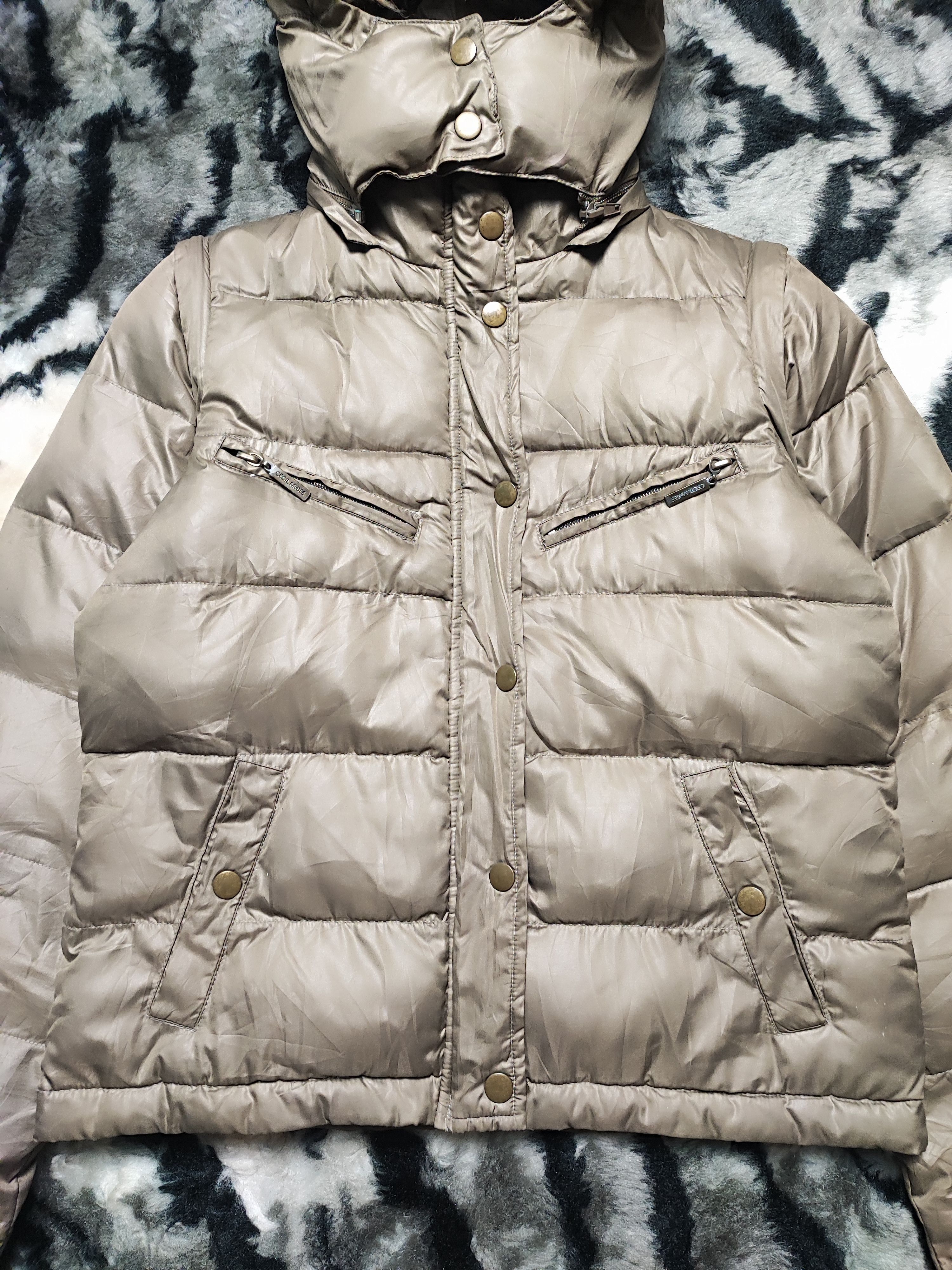 Japanese Brand Fur Puffer Down Jacket Vest Boxy Cecil Mc Bee Size US XS / EU 42 / 0 - 6 Thumbnail