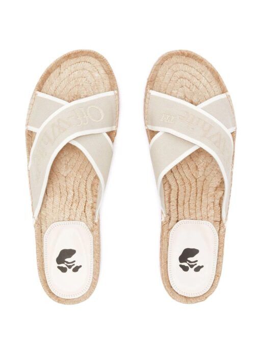 Off-White o1gr1nt0425 Criss Cross Espadrillas in Beige White Size US 5 / IT 35 - 4 Thumbnail