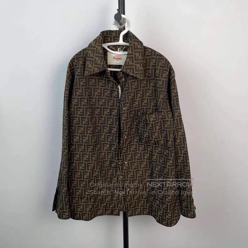 Fendi Fendi Monogram Print Jacket, Brown Size S / US 4 / IT 40 - 1 Thumbnail