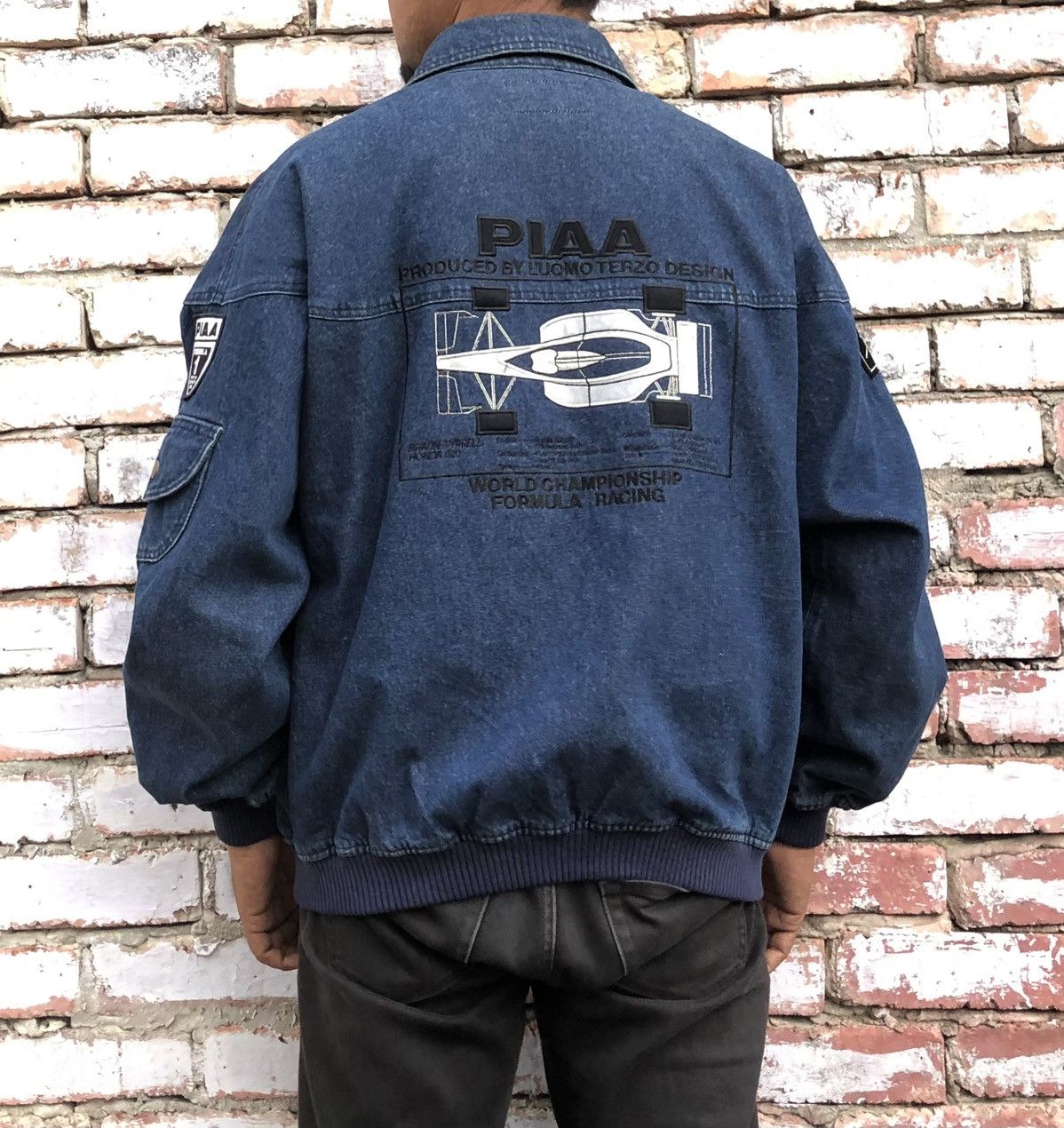 Sports Specialties Vintage PIAA RACING F-1 Denim Logo Jacket with Patch Size US XL / EU 56 / 4 - 5 Thumbnail