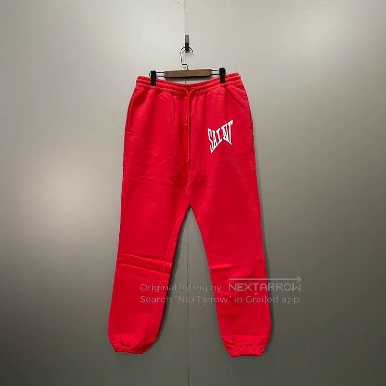 Saint Michael Saint Michael Red monogrammed l drawstring sweatpants Size US 31 - 1 Thumbnail