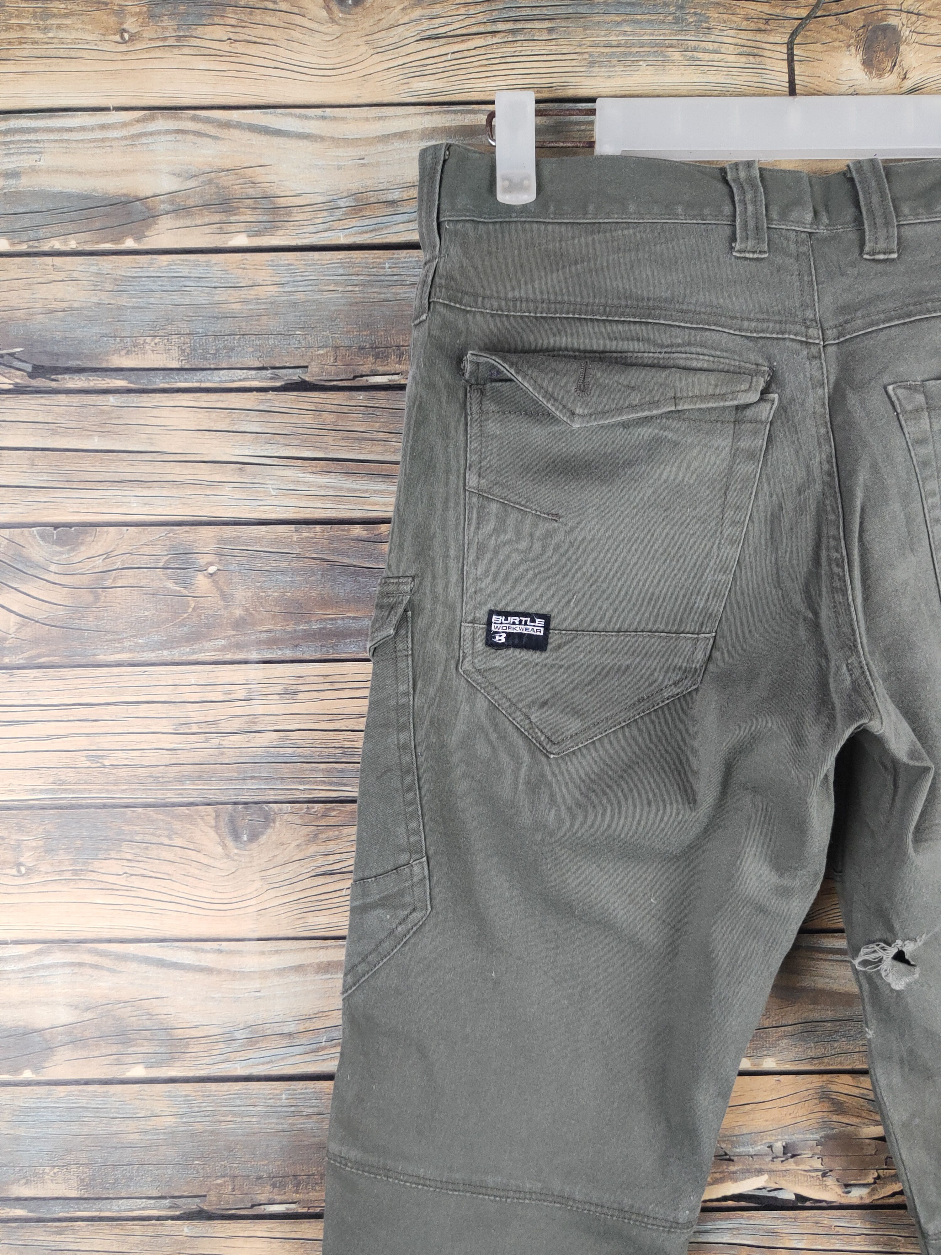 Japanese Brand DL Burtle Army Green Multipocket Cargo Pants #46-223T Size US 30 / EU 46 - 11 Thumbnail
