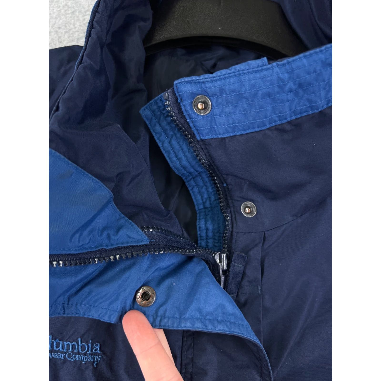 Vintage Columbia Jacket Womens Extra Large Blue Bugaboo Windbreaker Mock Neck Outer Shel Size XL / US 12-14 / IT 48-50 - 3 Thumbnail
