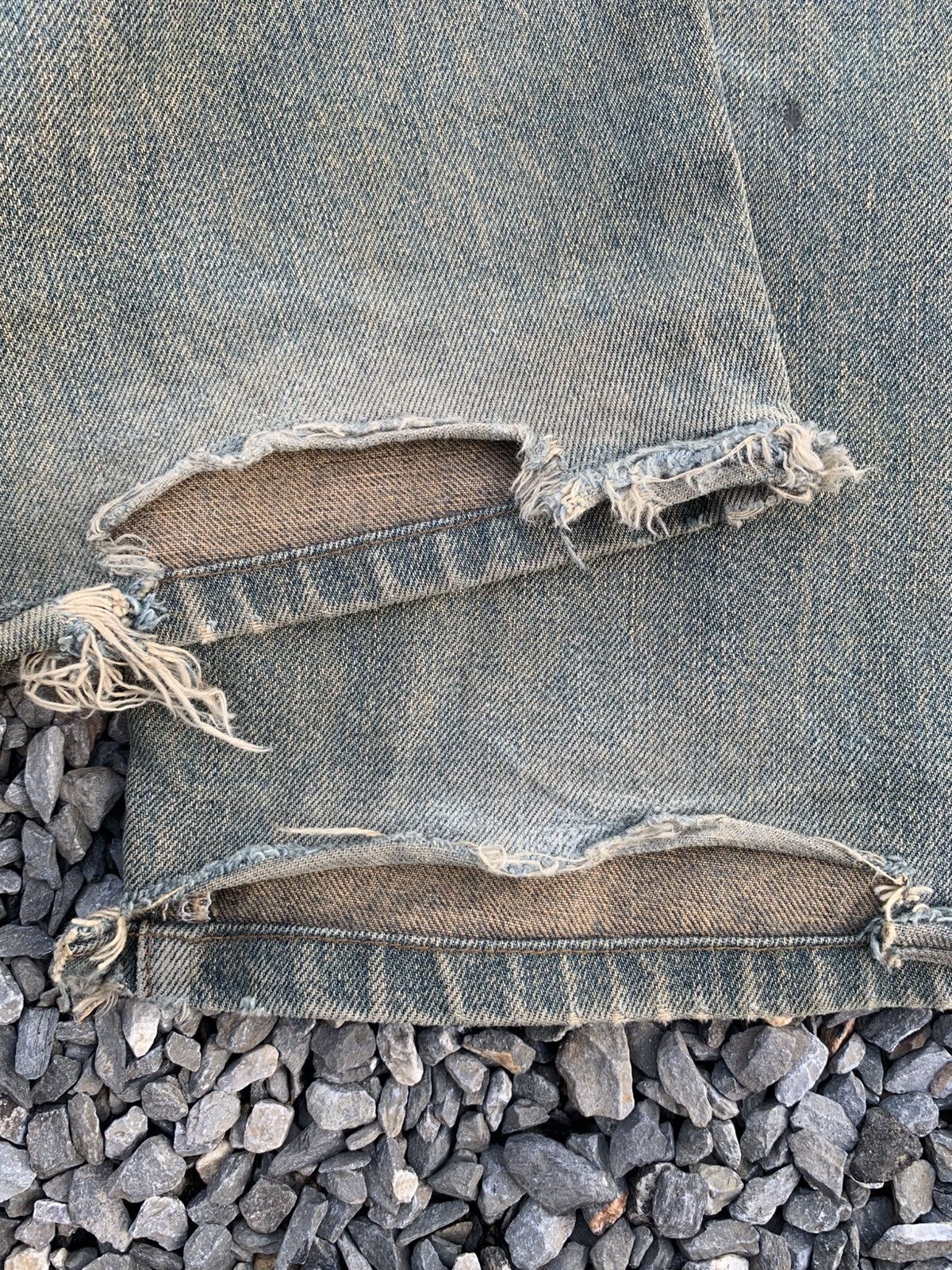 Kapital VINTAGE WRANGLER SELVEDGE BAGGY RUSTY DISTRESSED DENIM Size US 30 / EU 46 - 24 Thumbnail