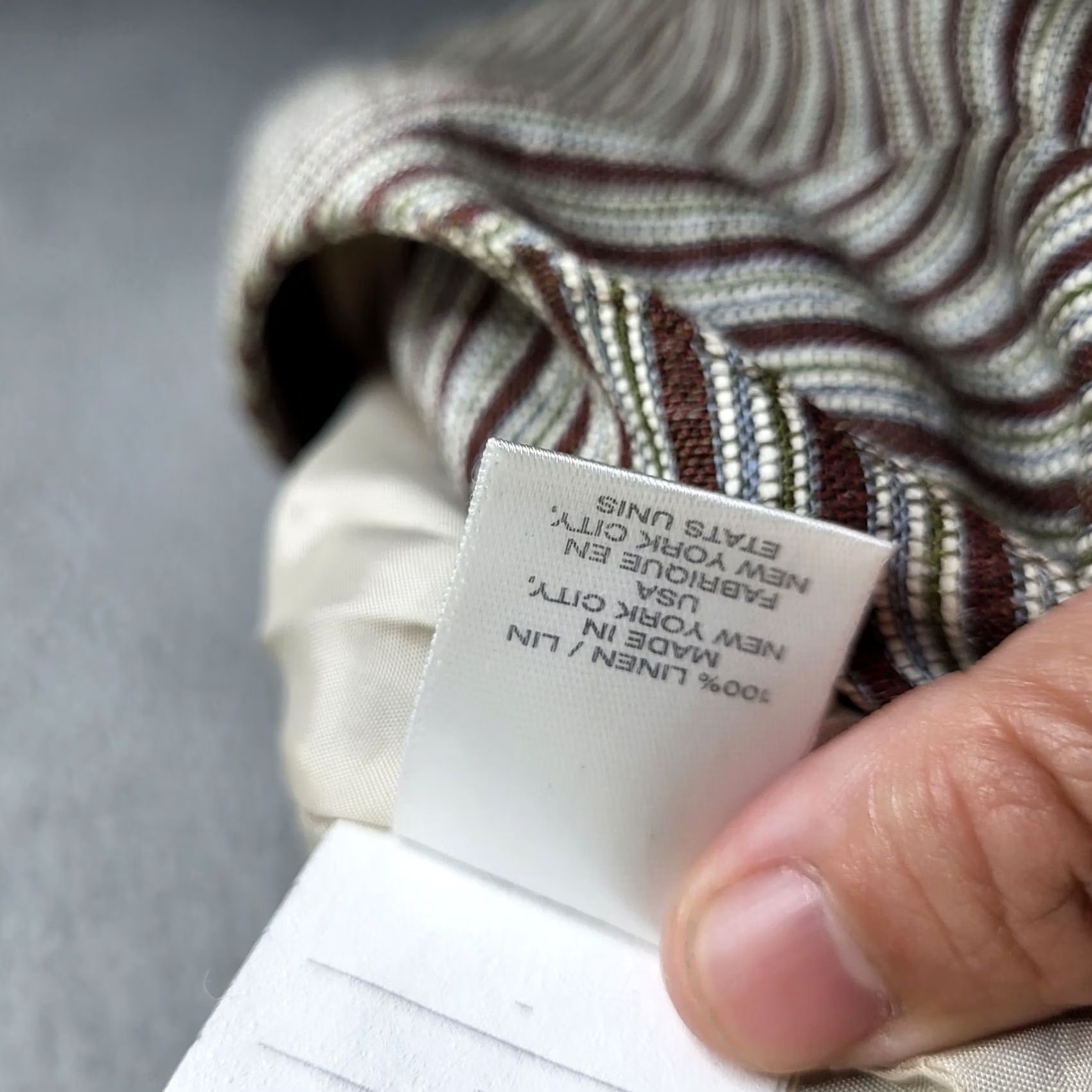 Vintage Lafayette 148 Skirt A-Line Stripes Linen Lined Brown 26W Knee Length Slim Fit Women Size 26" / US 2 / IT 38 - 4 Thumbnail