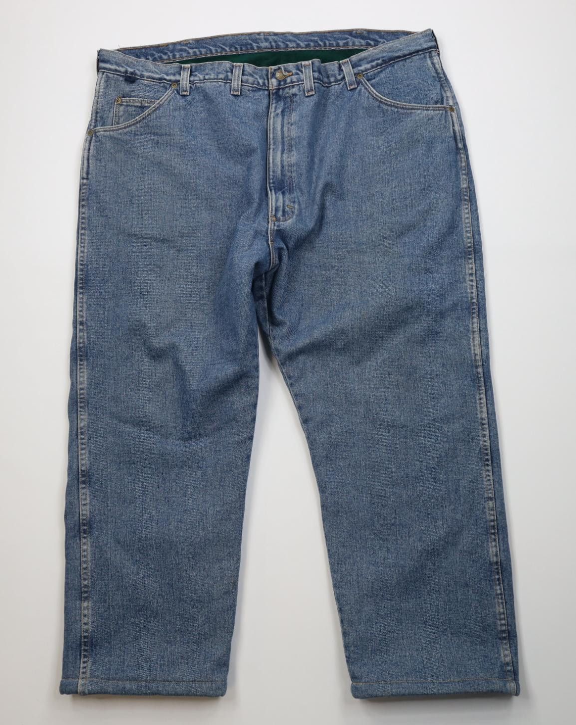 Wrangler Vintage Wrangler Fleece Lined Wide Leg Denim Jeans Blue Size US 44 / EU 60 - 2 Thumbnail