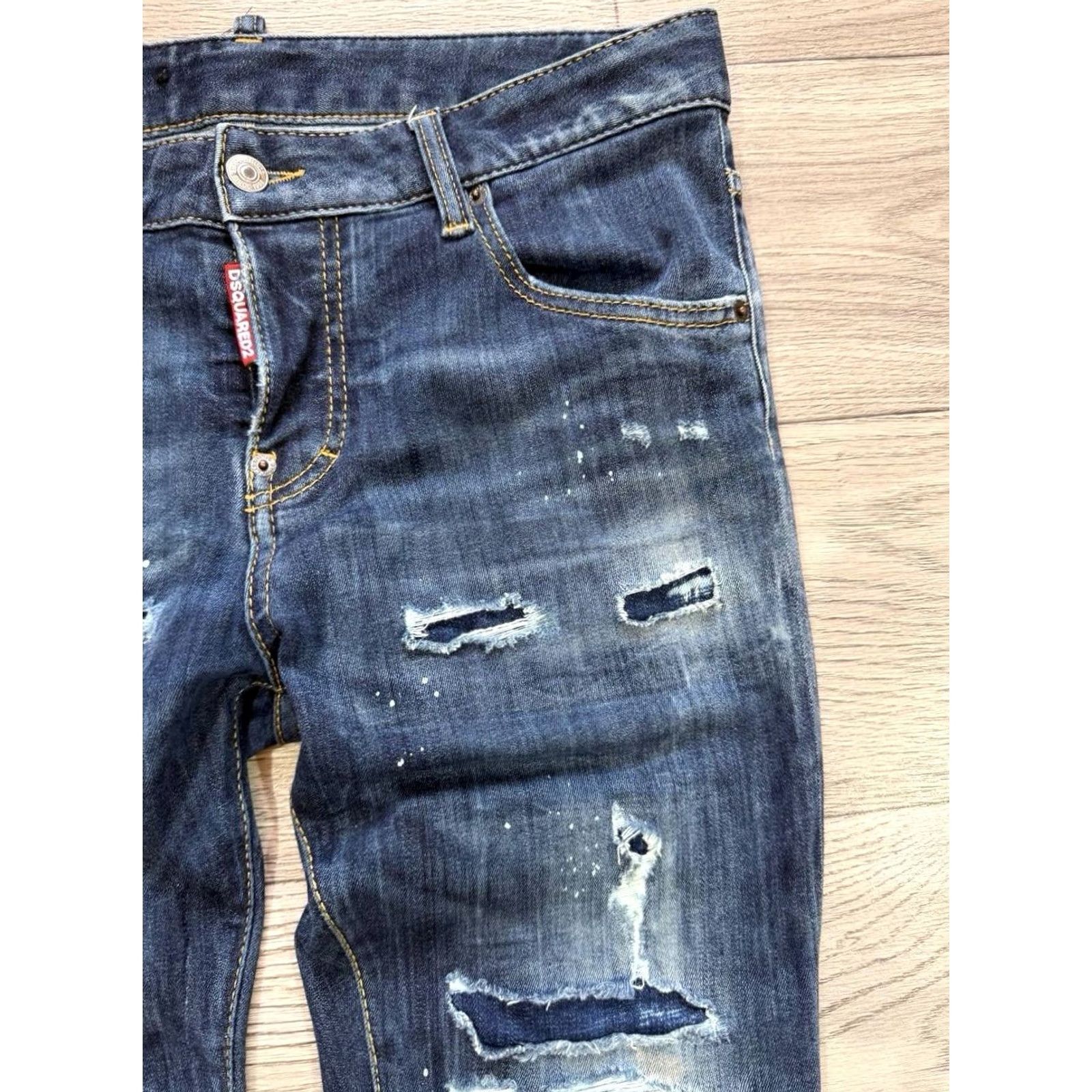 Dsquared2 Dsquared2 Jeans Distressed Paint Splatter Slim Fit Size 38 Womens Blue Skinny Jeans Size 26" / US 2 / IT 38 - 5 Thumbnail