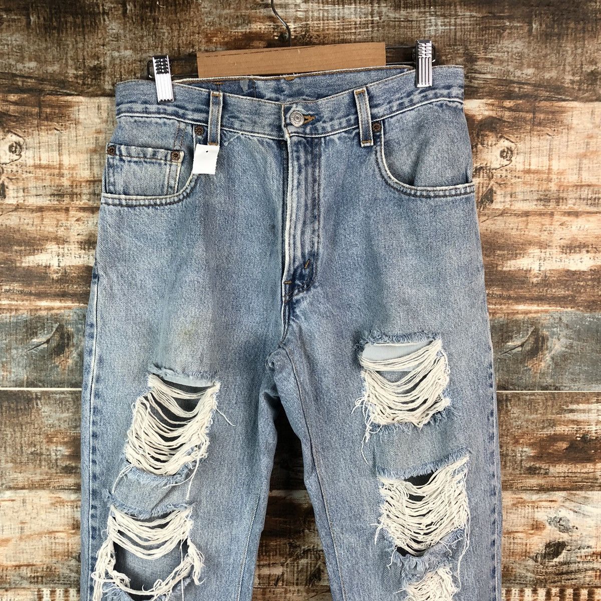Levi's DL Levis 560 Blue Distressed Denim Pants #C142 Size US 30 / EU 46 - 4 Thumbnail