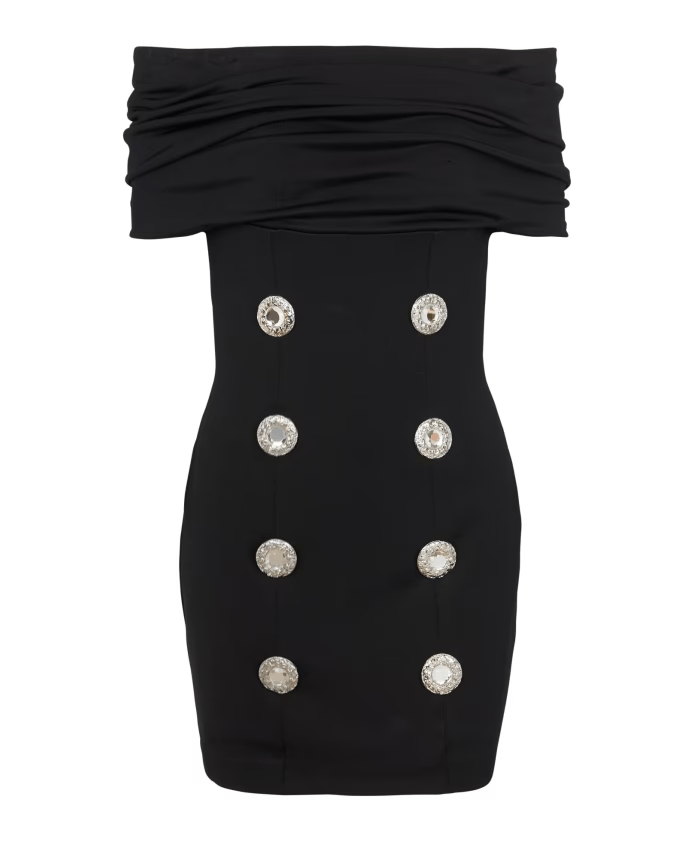 Balmain o1y0525 Mini Dress in Black Size S / US 4 / IT 40 - 1 Thumbnail