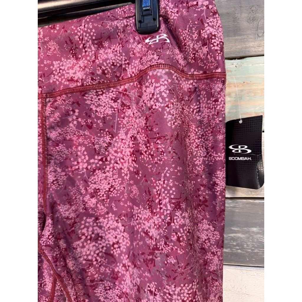 Disney Woman's BOOMBAH Colorful Pink Red Floral Leggings LARGE New Size 34" / US 12 / IT 48 - 2 Thumbnail