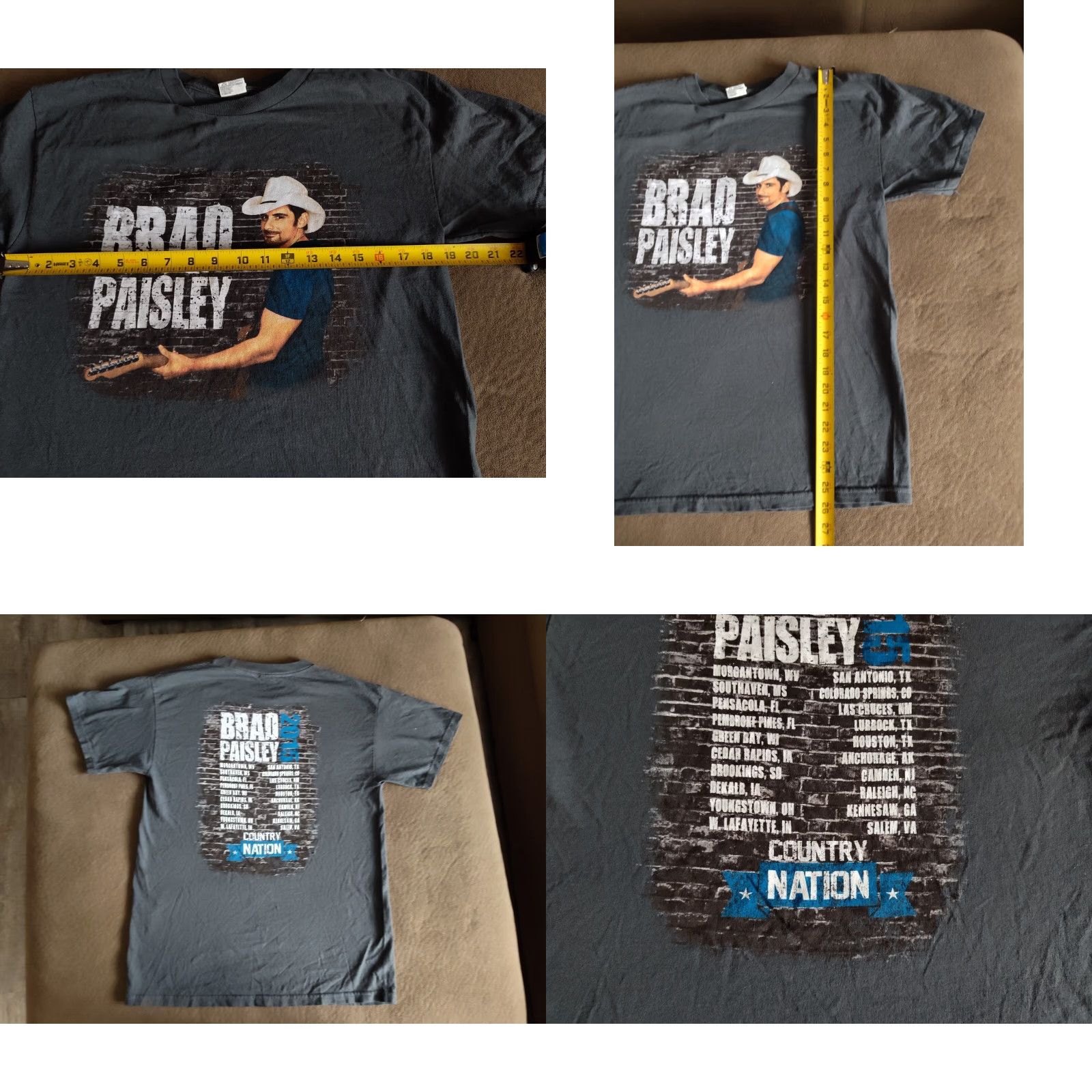 Vintage VINTAGE/NOT VINTAGE? No—BRAD PAISLEY Country Music T-Shirt Concert Tour Alstyle Gray Crew Neck Short Sleeve Size M Mens Size US M / EU 48-50 / 2 - 8 Thumbnail