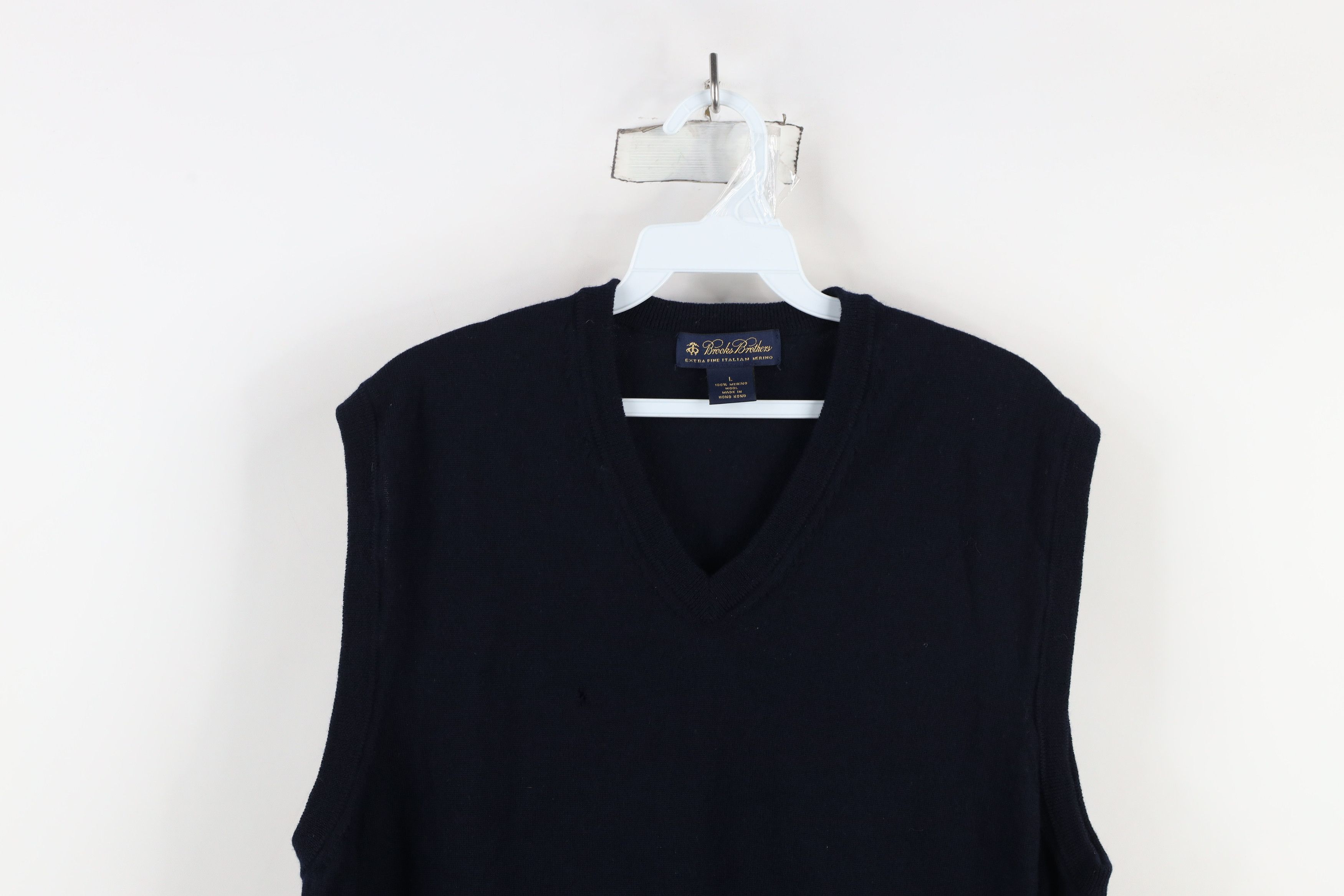 Brooks Brothers × Vintage Brooks Brothers Blank Merino Wool Knit Sweater Vest AS IS Size US L / EU 52-54 / 3 - 2 Thumbnail