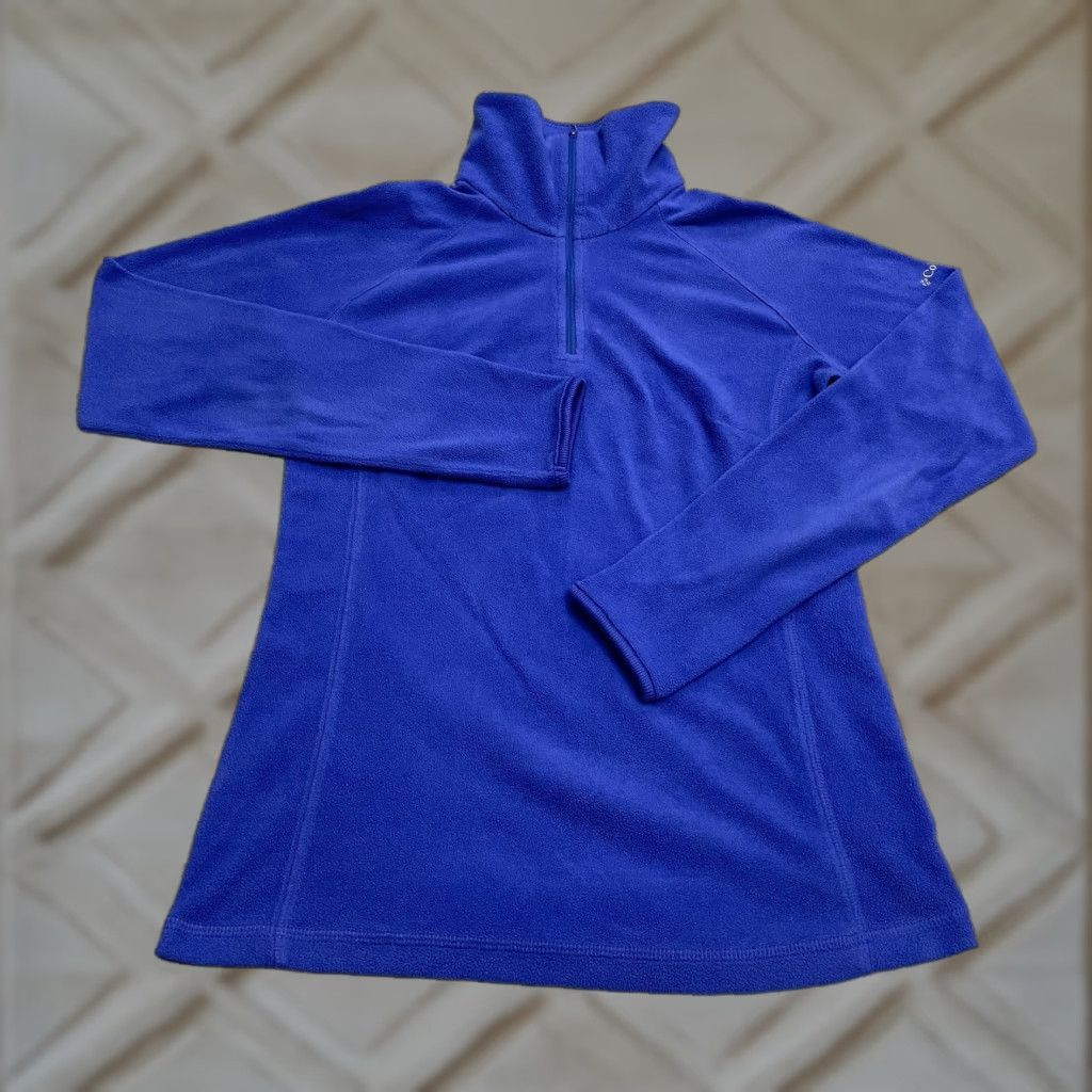 Vintage Columbia Jacket Womens Small Blue 1/4 Zip Fleece Lightweight Outdoor Mid-Length Regular Fit Size S / US 4 / IT 40 - 1 Thumbnail